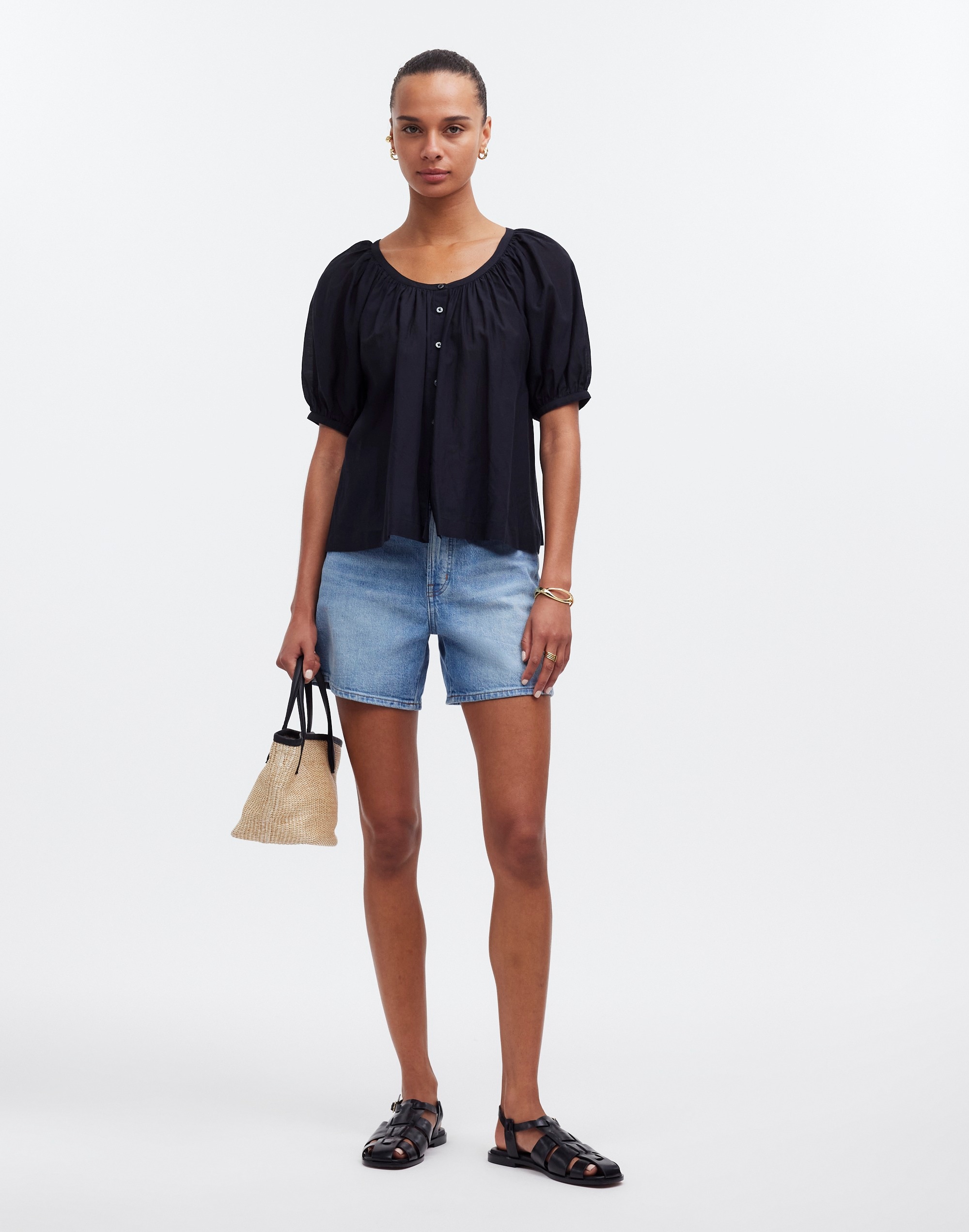 Puff-Sleeve A-Line Top | Madewell