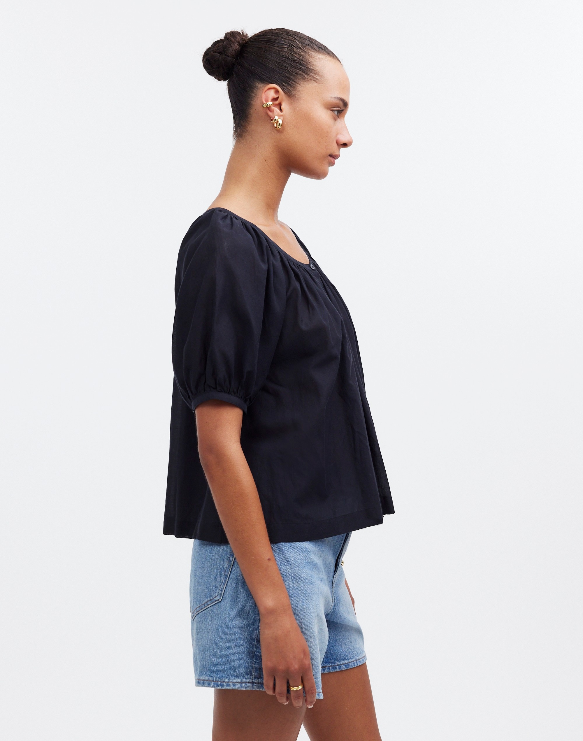 Puff-Sleeve A-Line Top