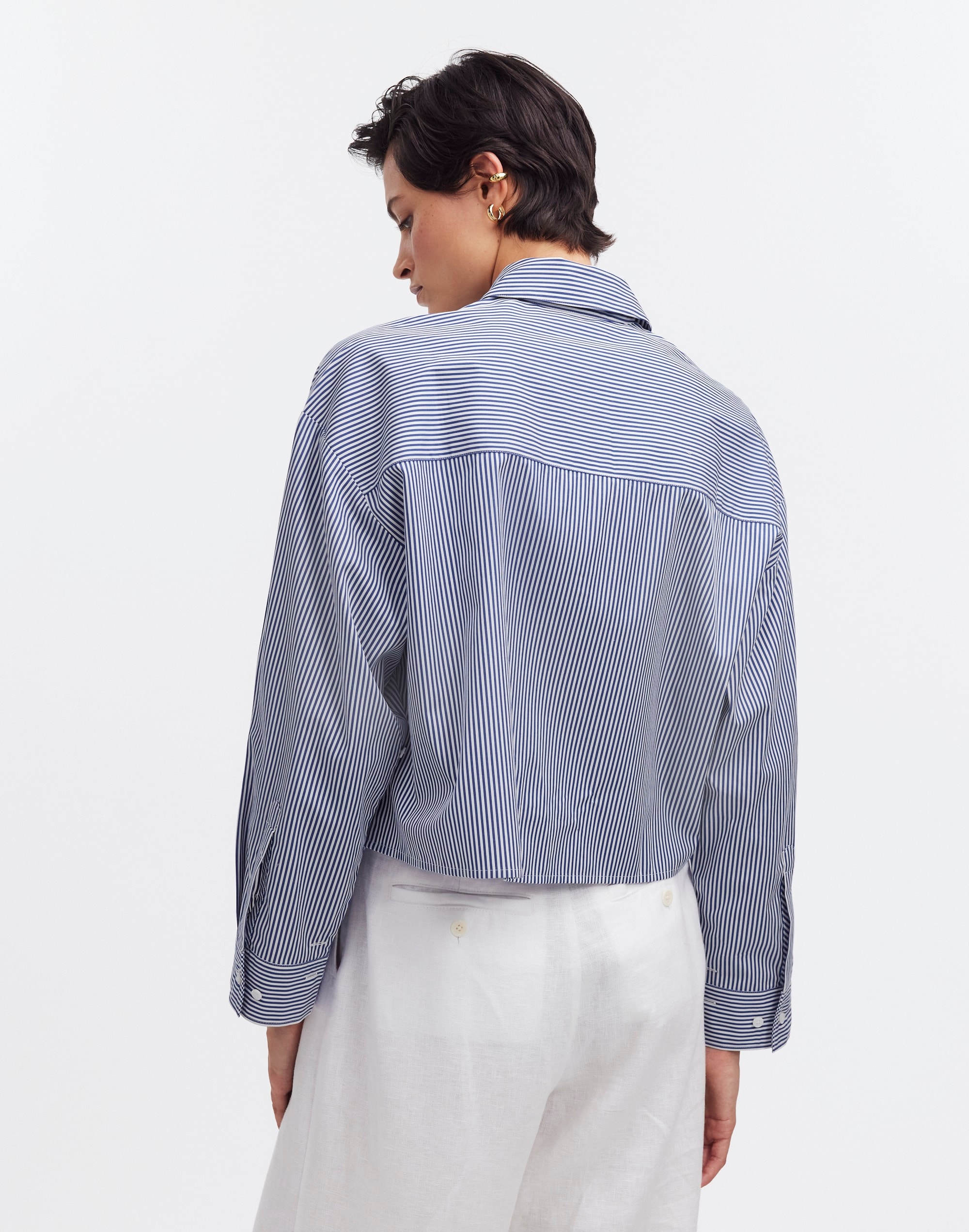 Straight-Hem Shirt Poplin