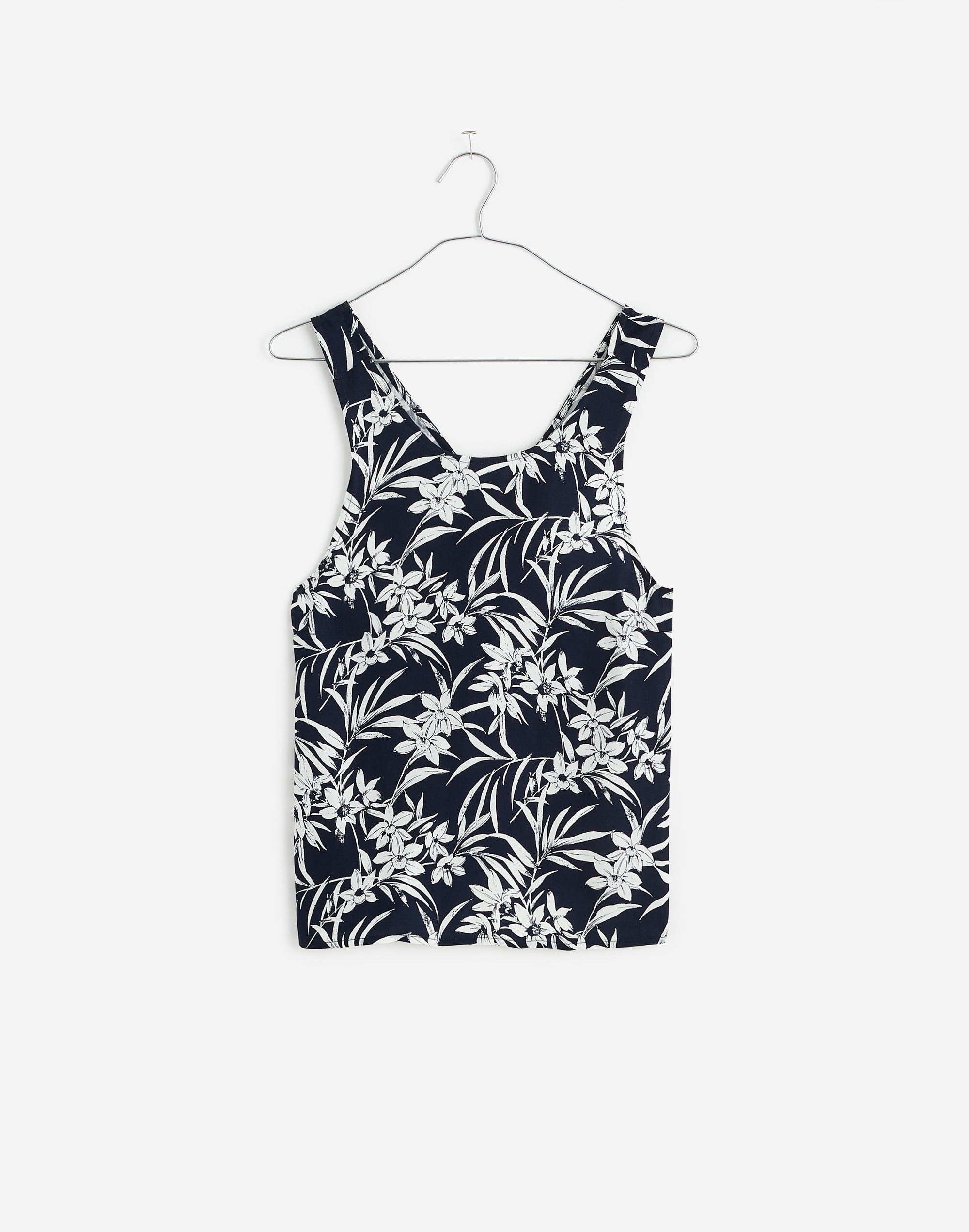 Crisscross-Back Sleeveless Top Floral Cupro-Blend | Madewell