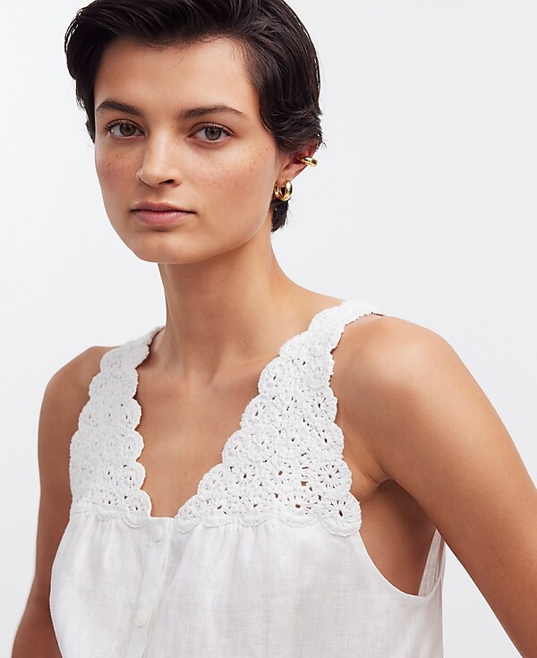 Embroidered V-Neck Bubble Top
