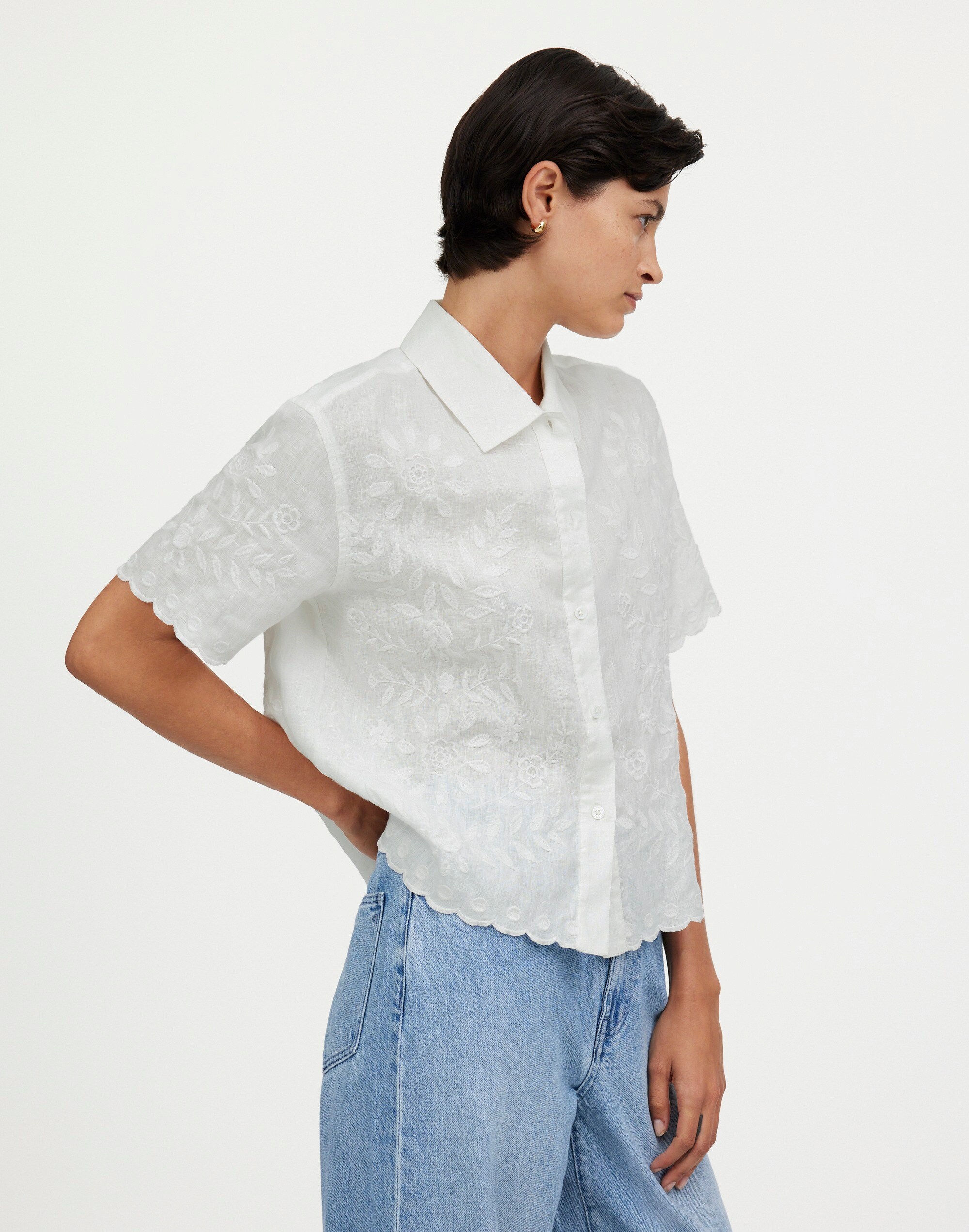 Boxy Button-Front Shirt Eyelet | Madewell