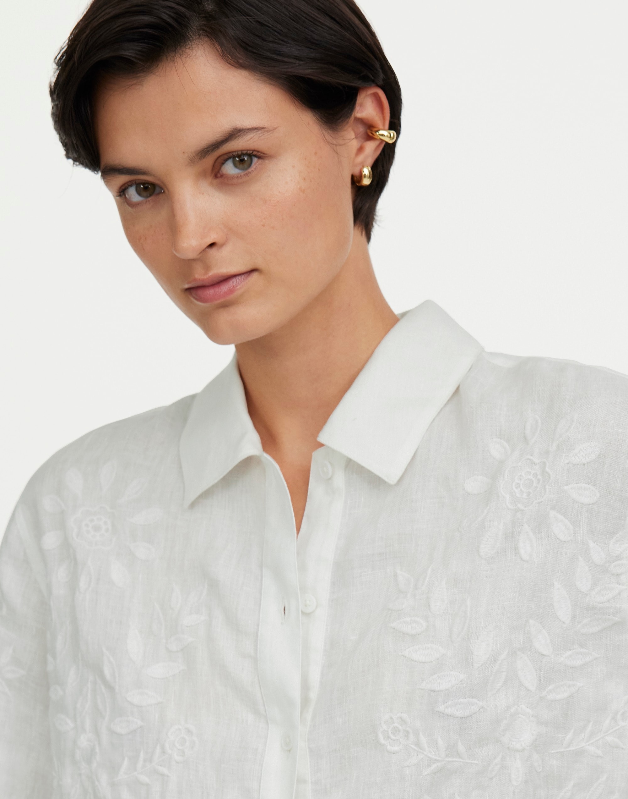 Boxy Button-Front Shirt Eyelet | Madewell