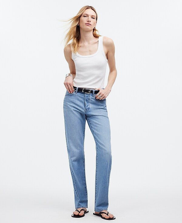 Low-Slung Straight Jeans