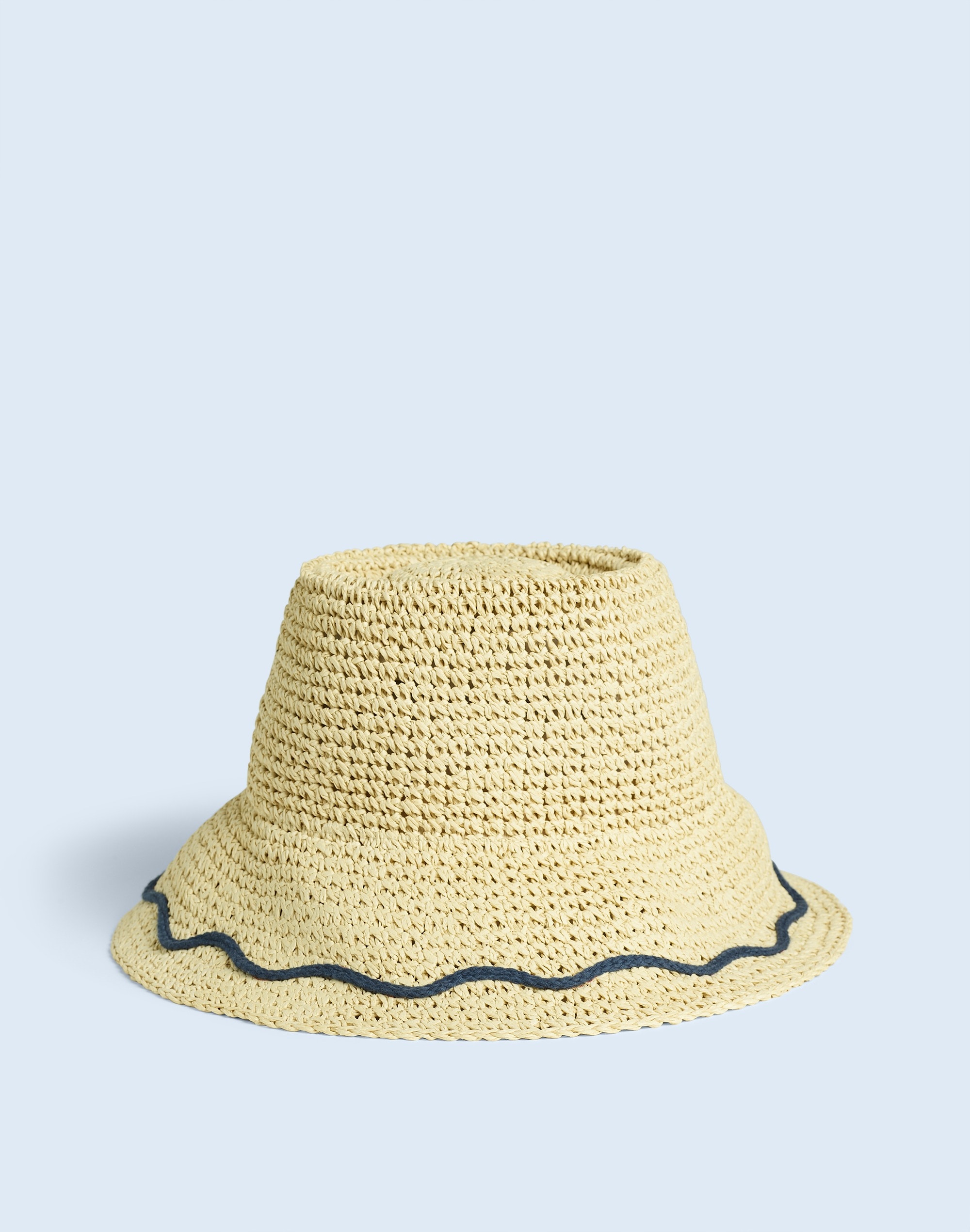 Embroidered Straw Lantern Hat