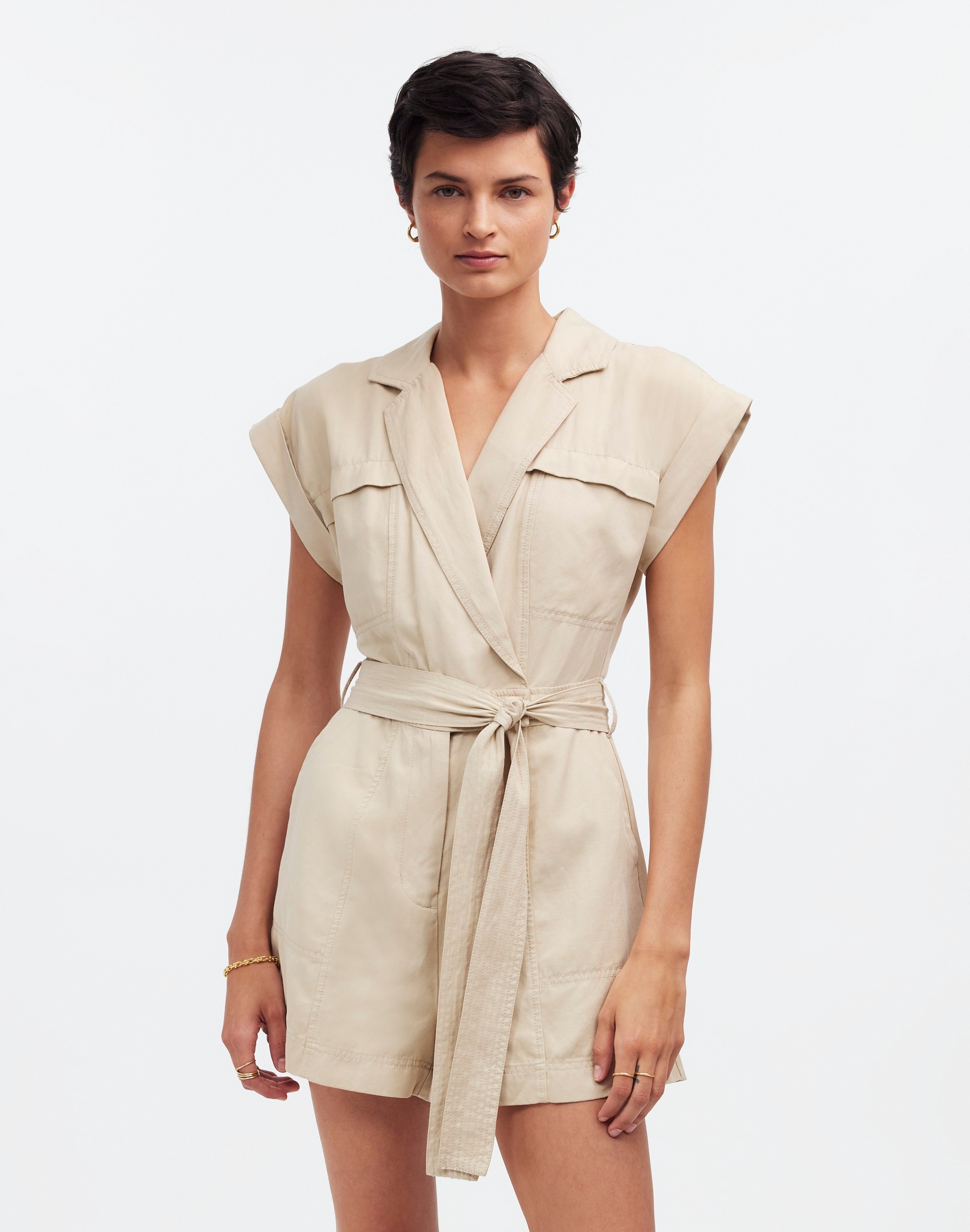 Tie-Waist Muscle Tank Romper | Madewell