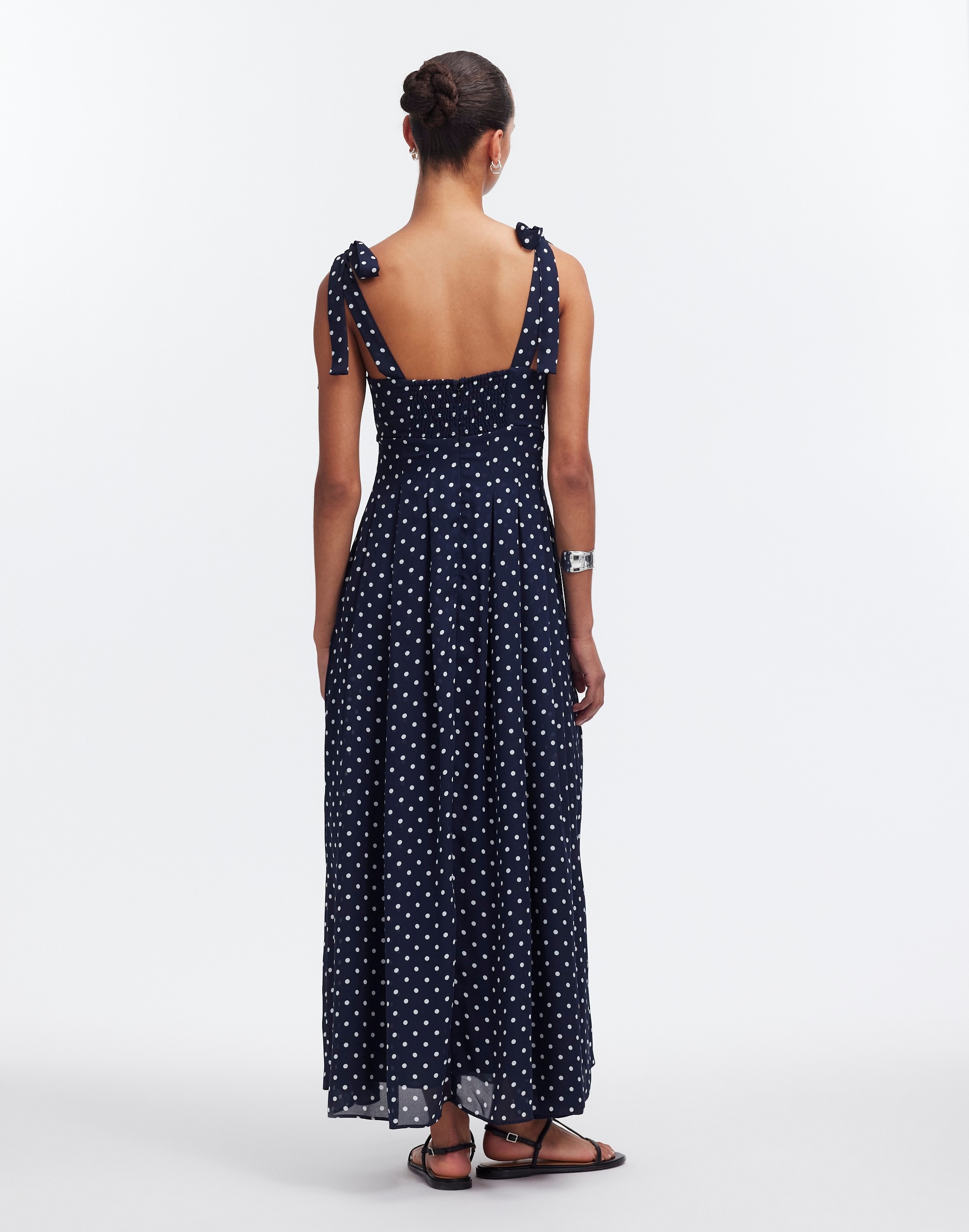 Pleated Sweetheart Midi Dress Polka Dot | Madewell