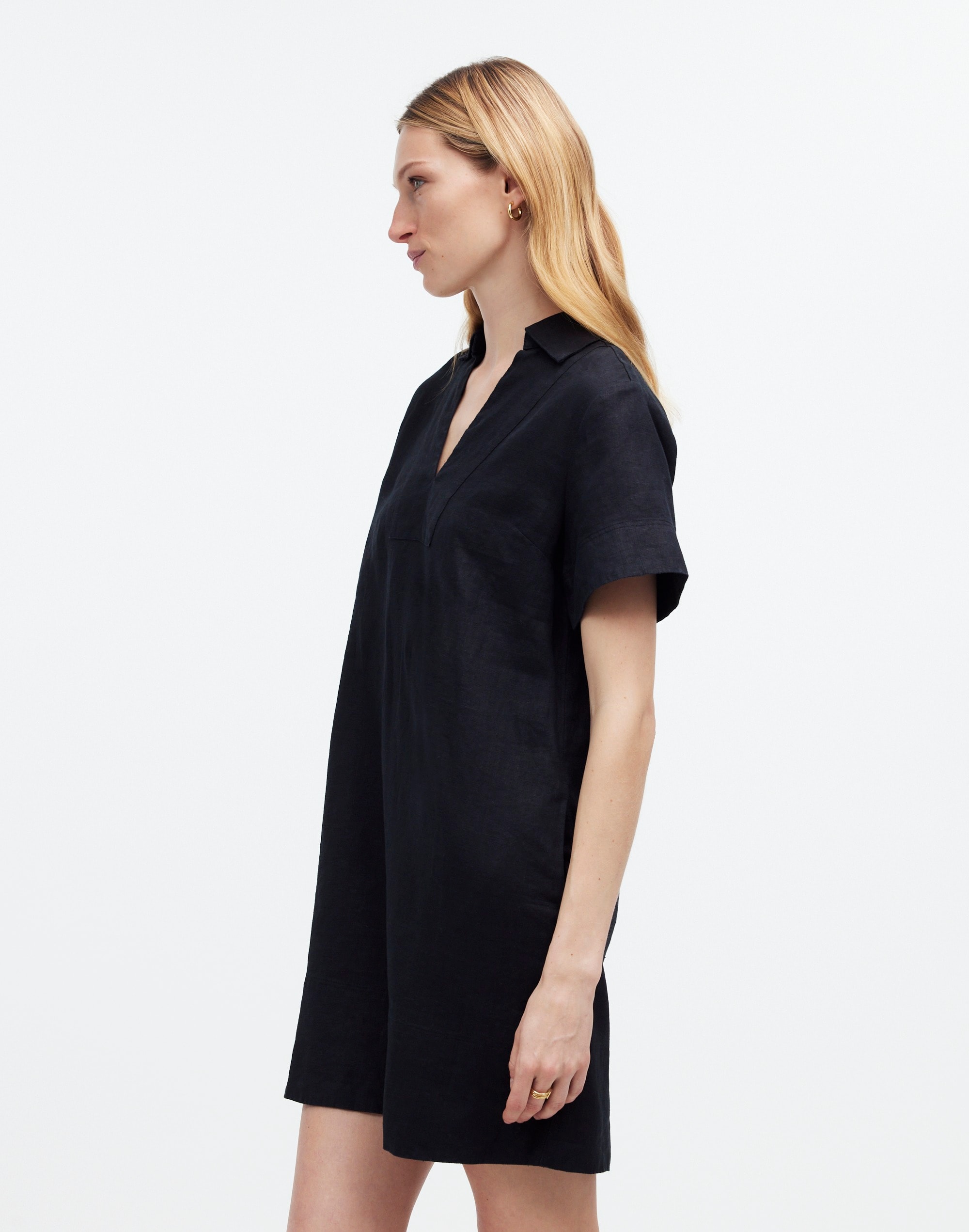 V-Neck Mini Dress 100% Linen | Madewell