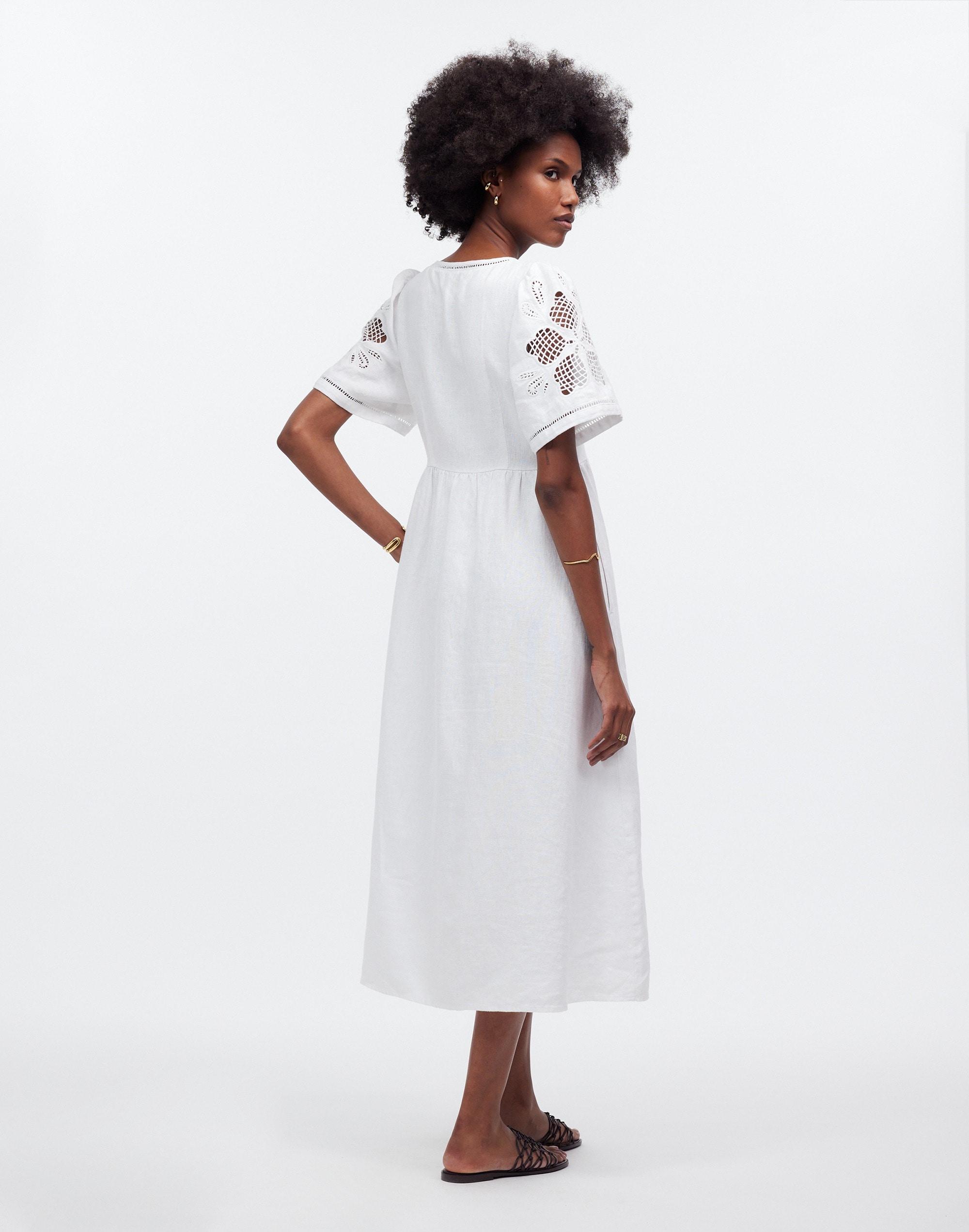 Cassie Button-Front Midi Dress Linen | Madewell