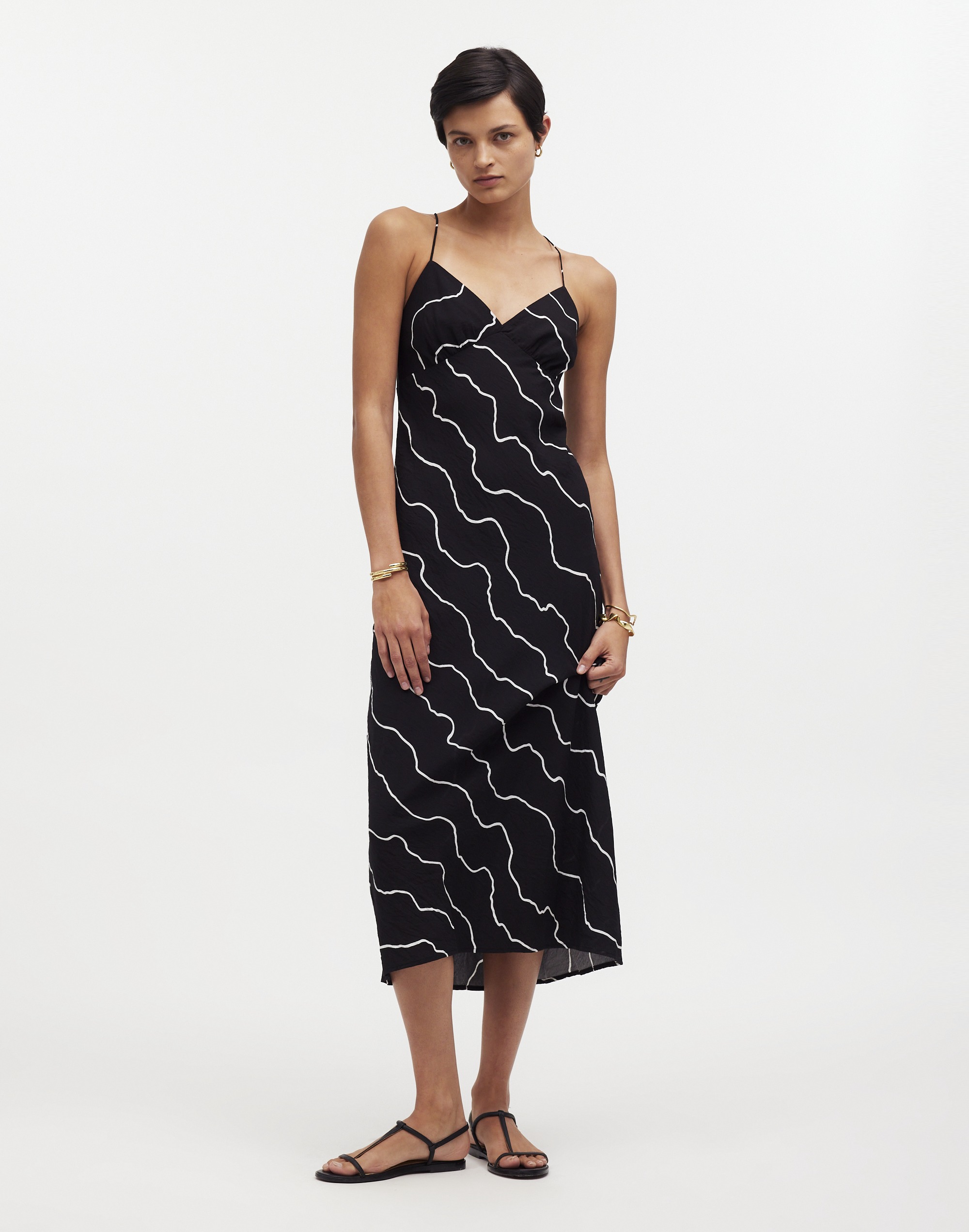 The Layton Midi Slip Dress Squiggle Print