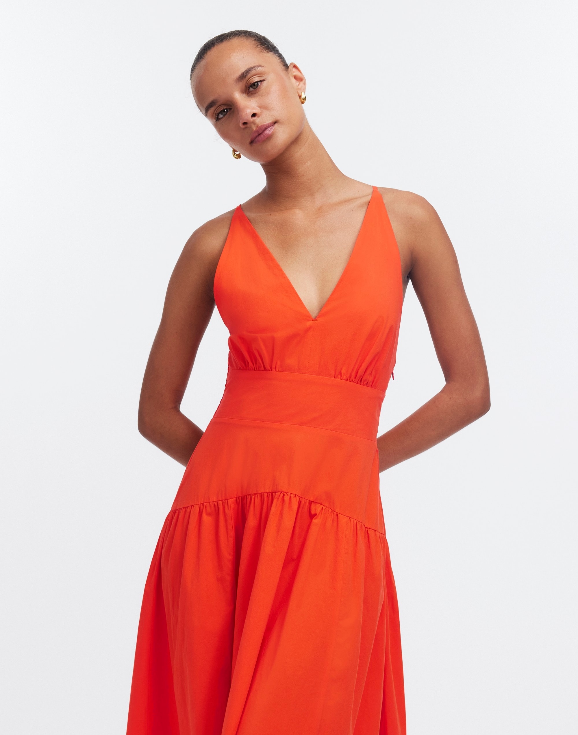 Smocked Halter Midi Dress Poplin | Madewell