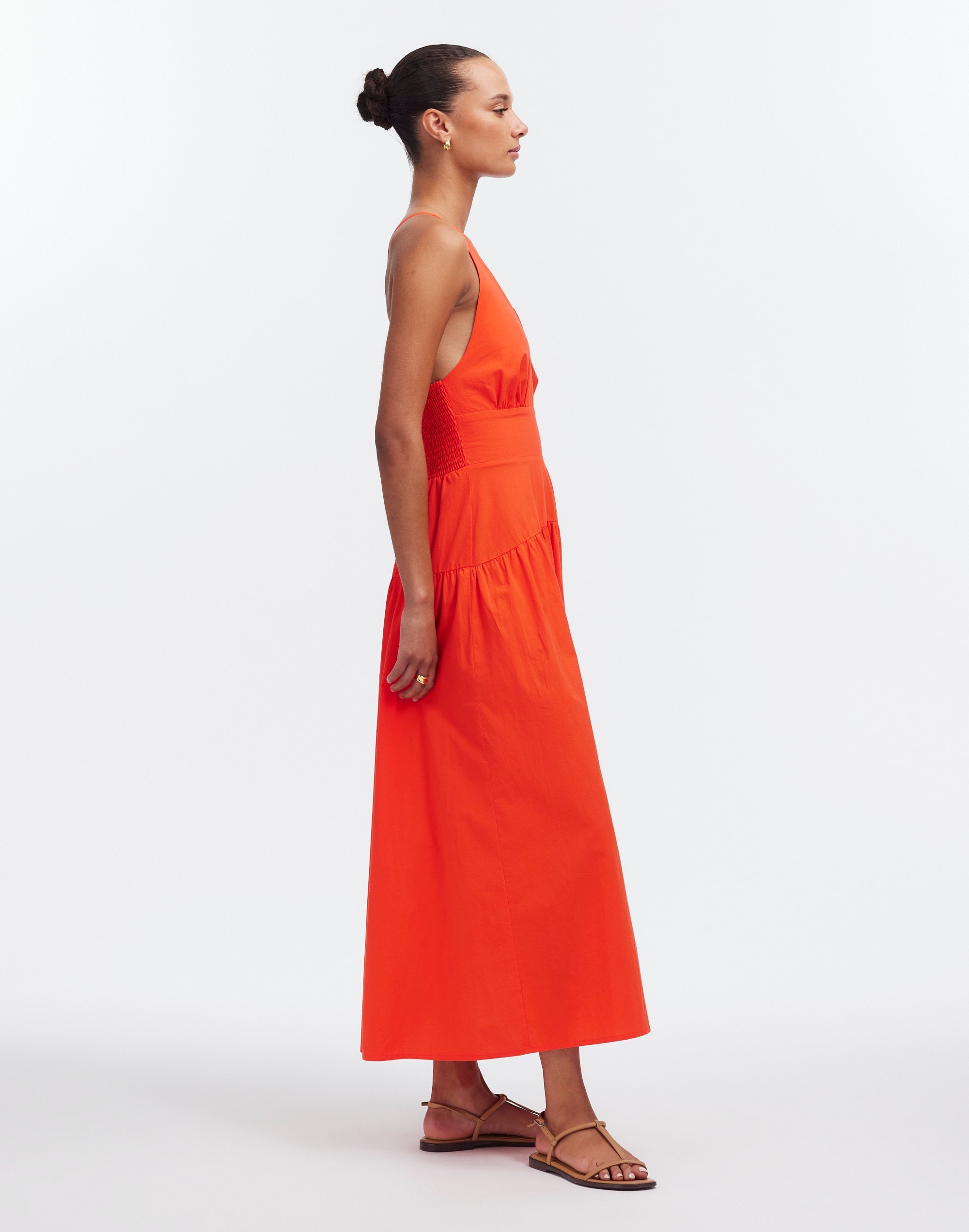 Smocked Halter Midi Dress Poplin | Madewell