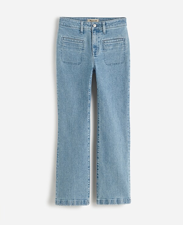 Plus Curvy Kick Out Crop Jeans in Penman Wash: Patch Pocket Edition