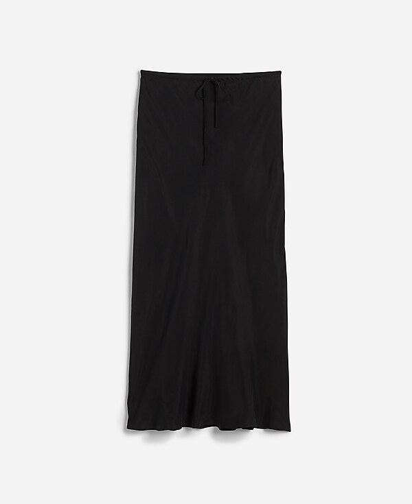 Tie-Waist Maxi Slip Skirt in Cupro Blend