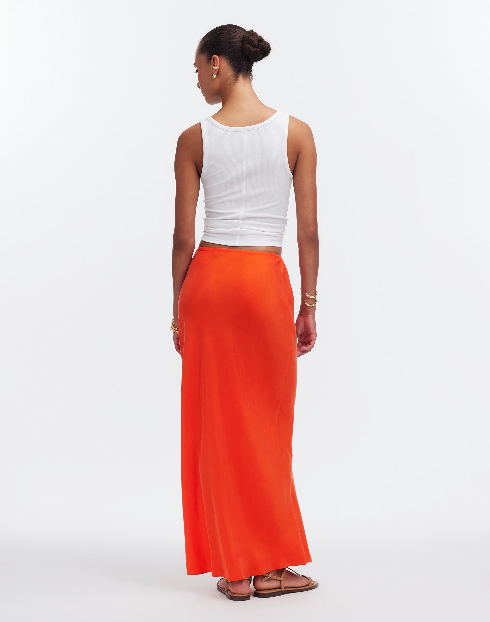 Tie-Waist Maxi Slip Skirt Cupro Blend | Madewell