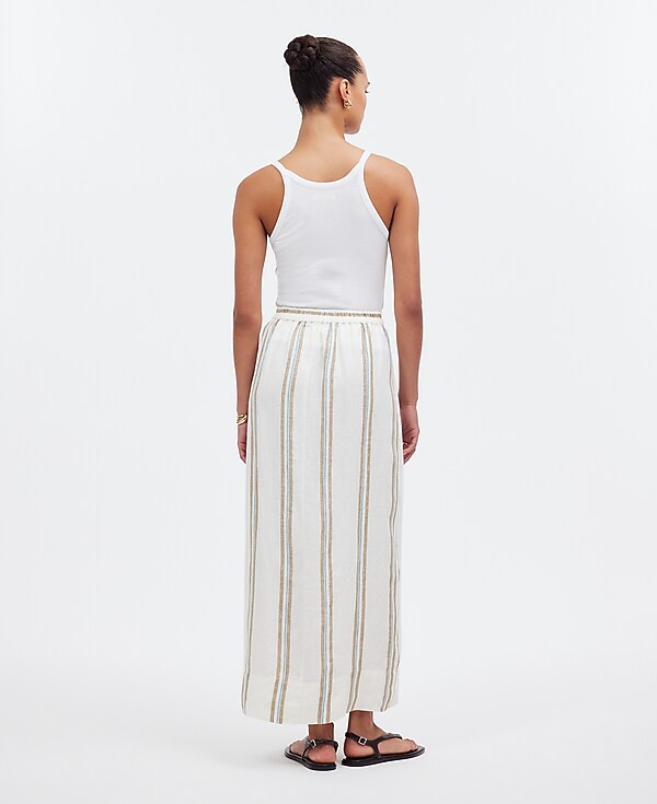 Column Maxi Skirt in 100% Linen