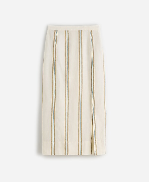 Column Maxi Skirt in 100% Linen