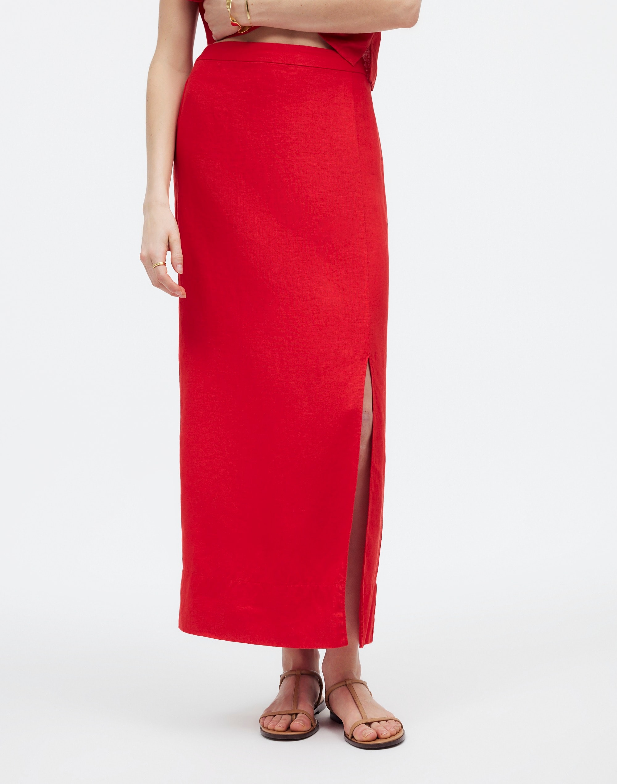 Column Maxi Skirt 100% Linen