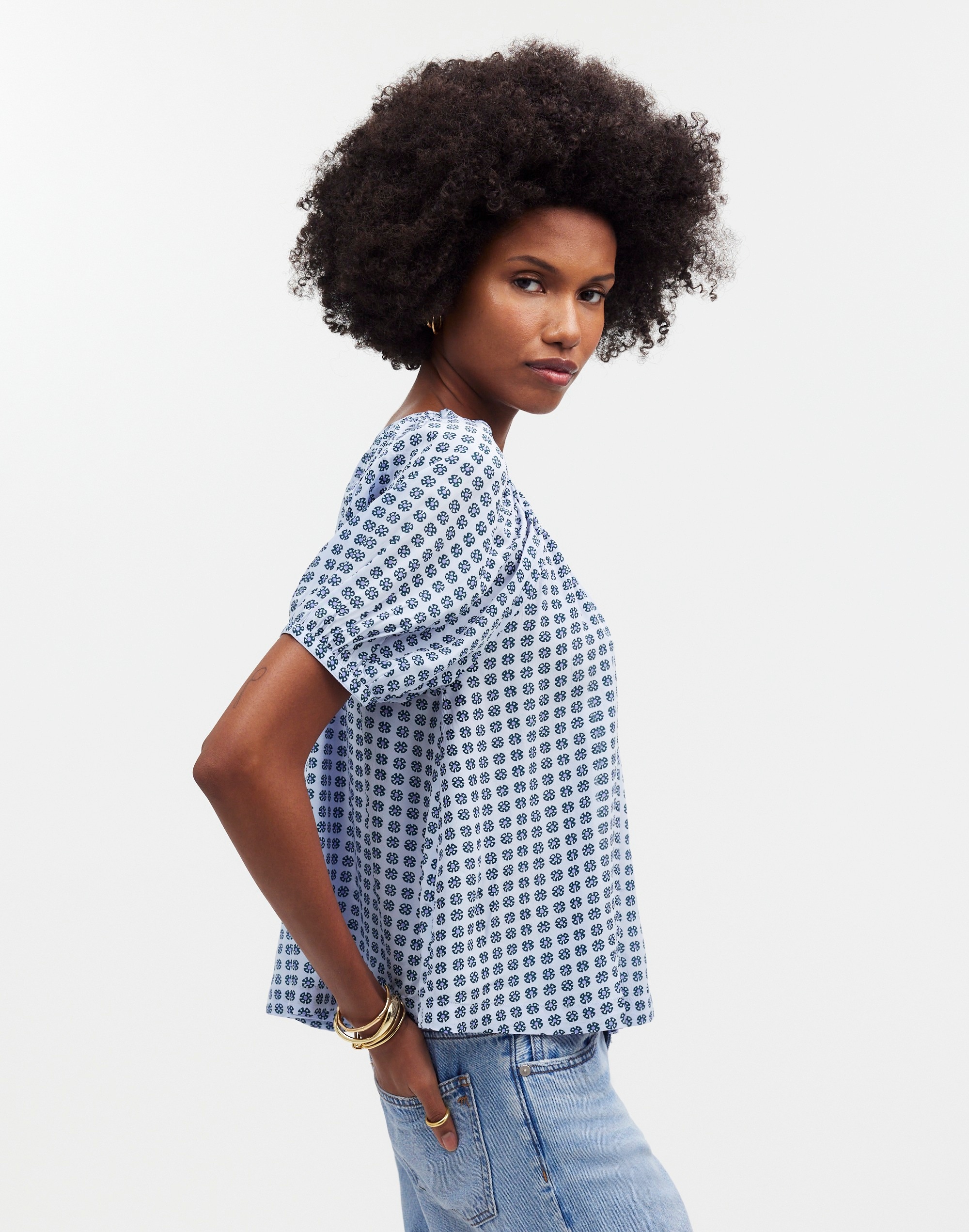 Puff-Sleeve A-Line Top