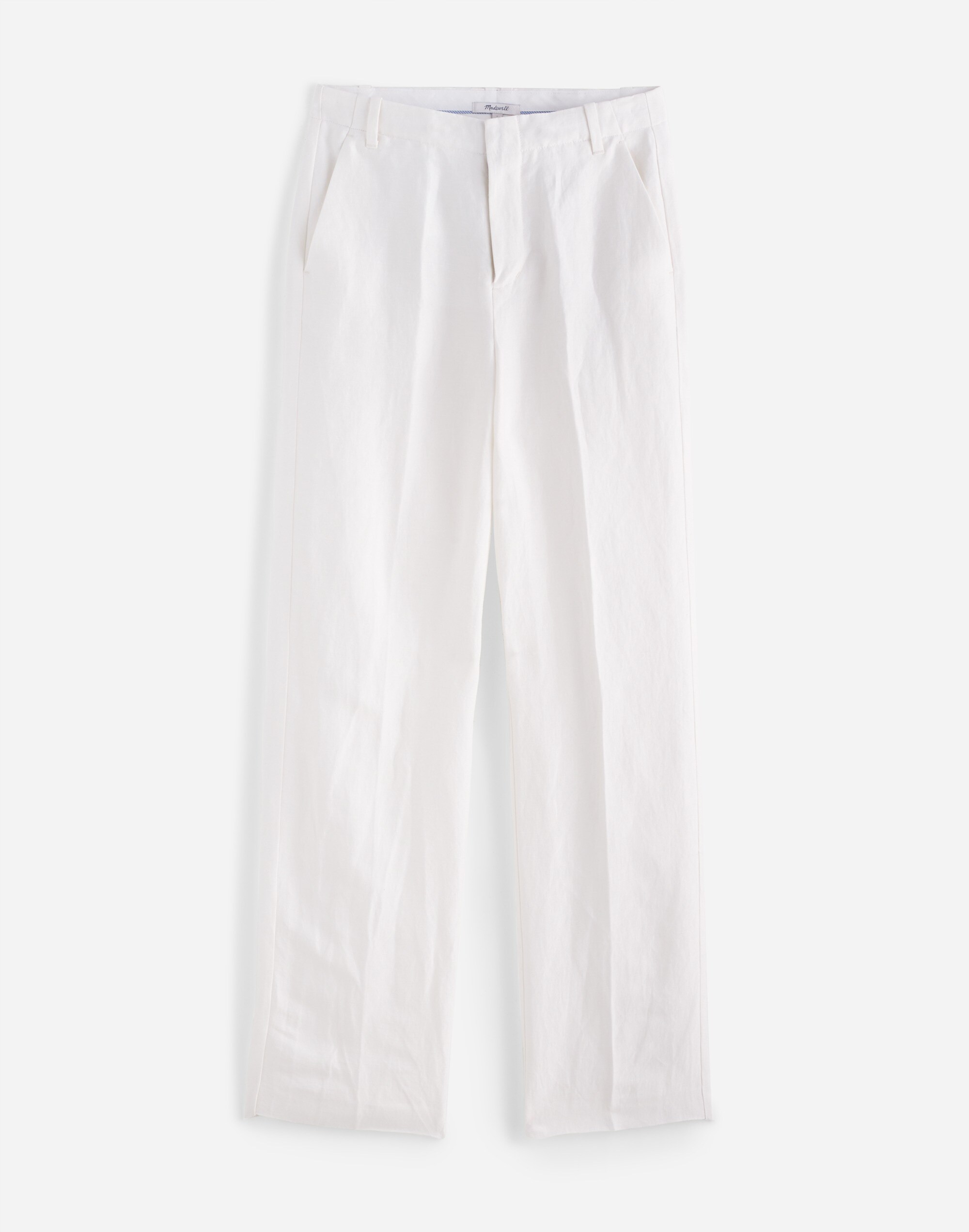 Mid-Rise Straight Pants Linen Blend | Madewell