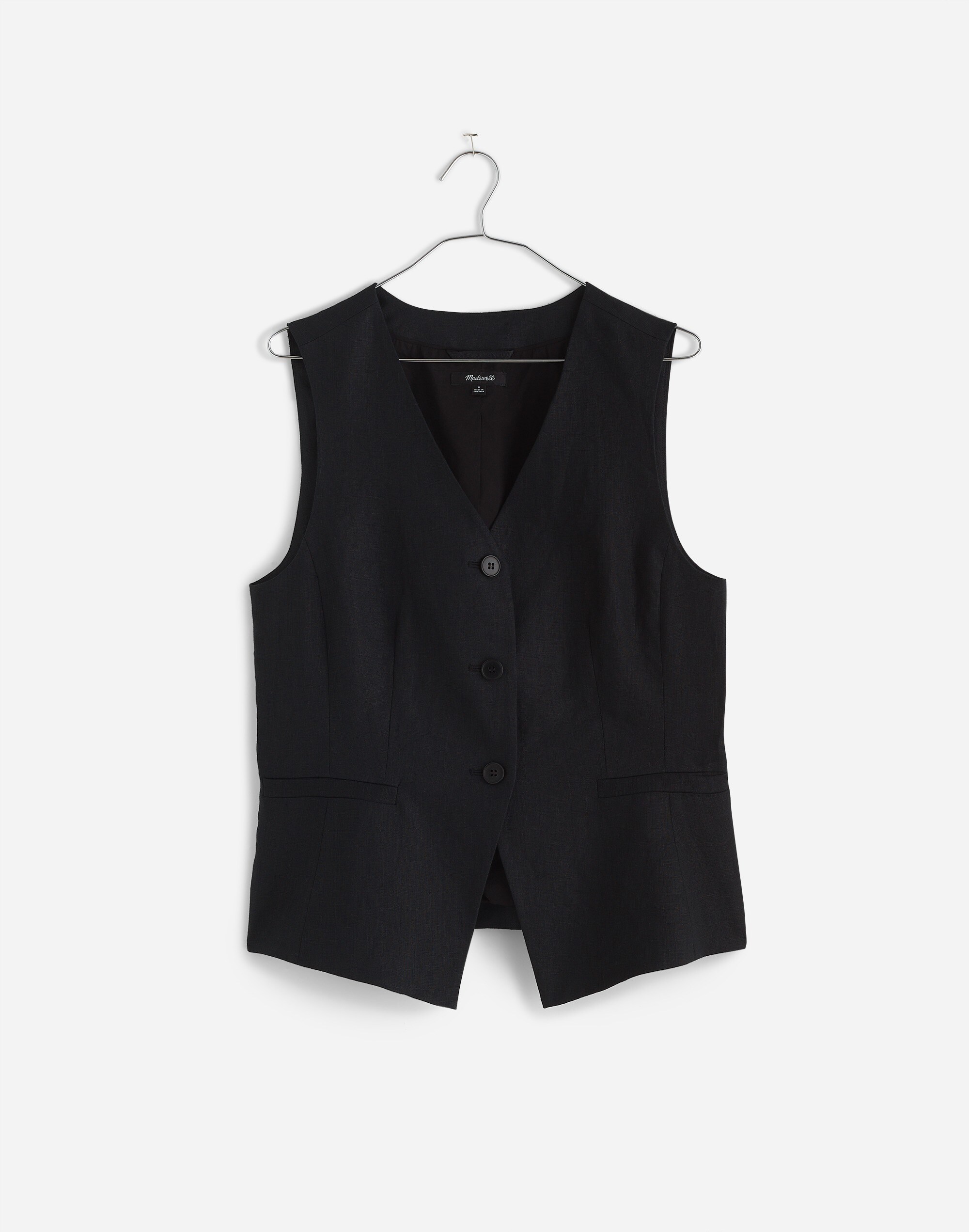 Cutaway Long Vest in 100% Linen | Madewell