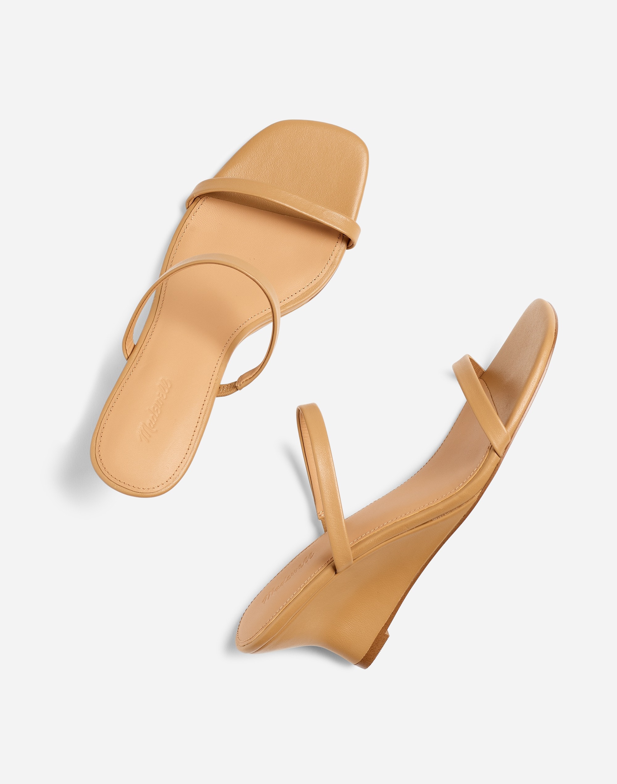 Mw The Kimmy Wedge Sandal In Amber Brown