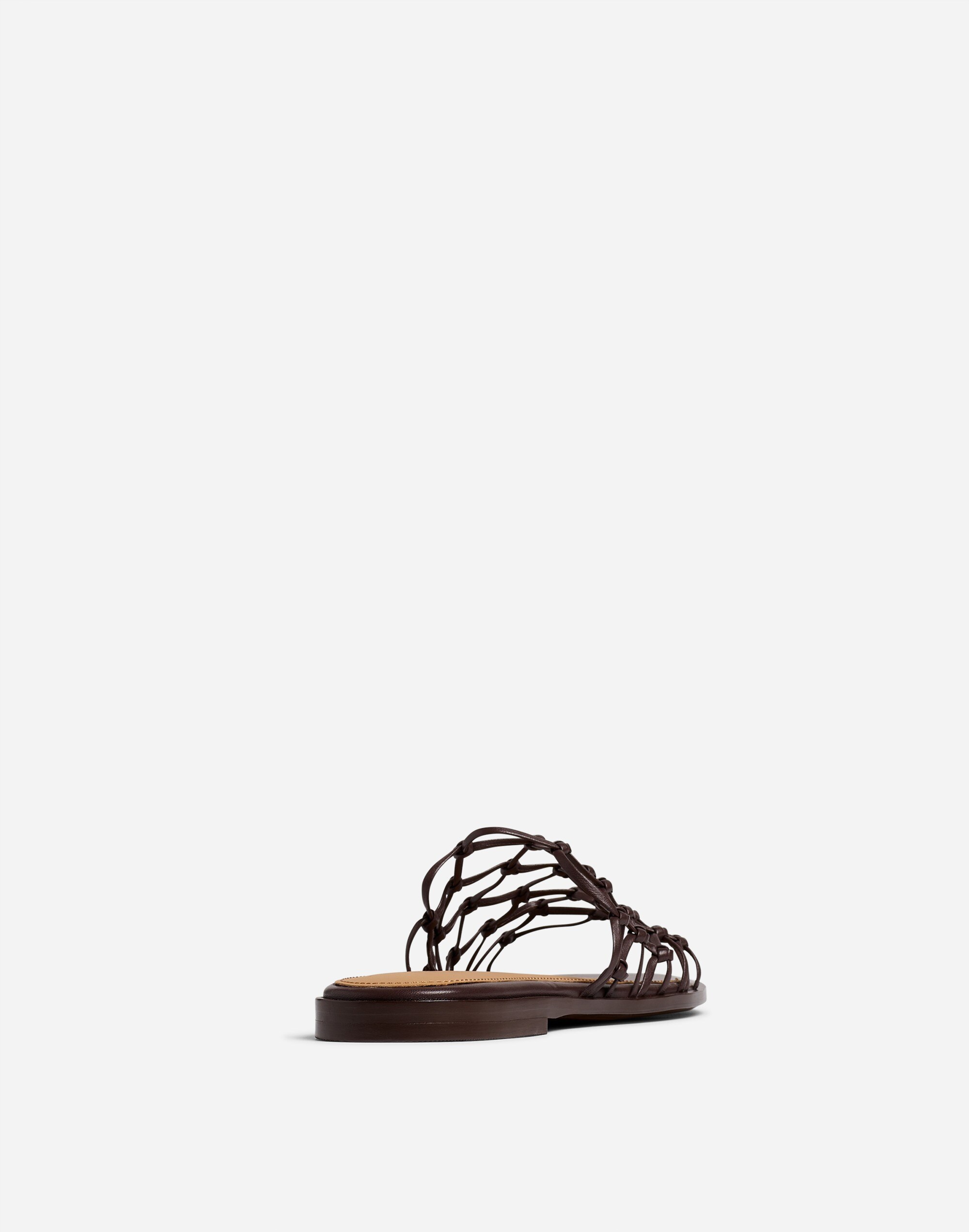Shop Mw The Danika Knotted Sandal In Chocolate Raisin