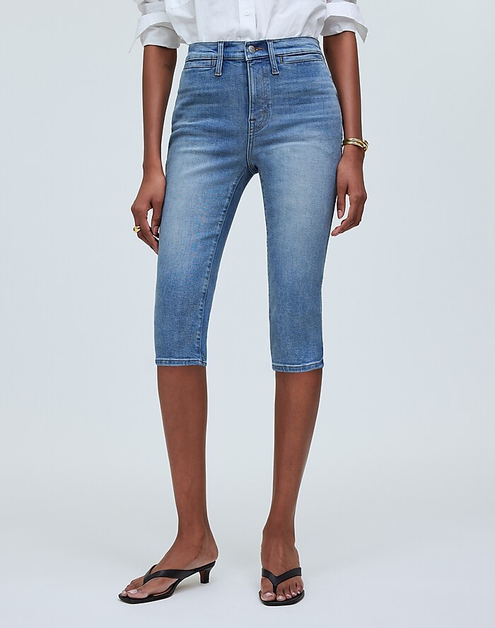 Luwsldirr Summer Women Knee Length Denim Capri Fashion High Waist Skinny  Jeans Pants : : Clothing, Shoes & Accessories
