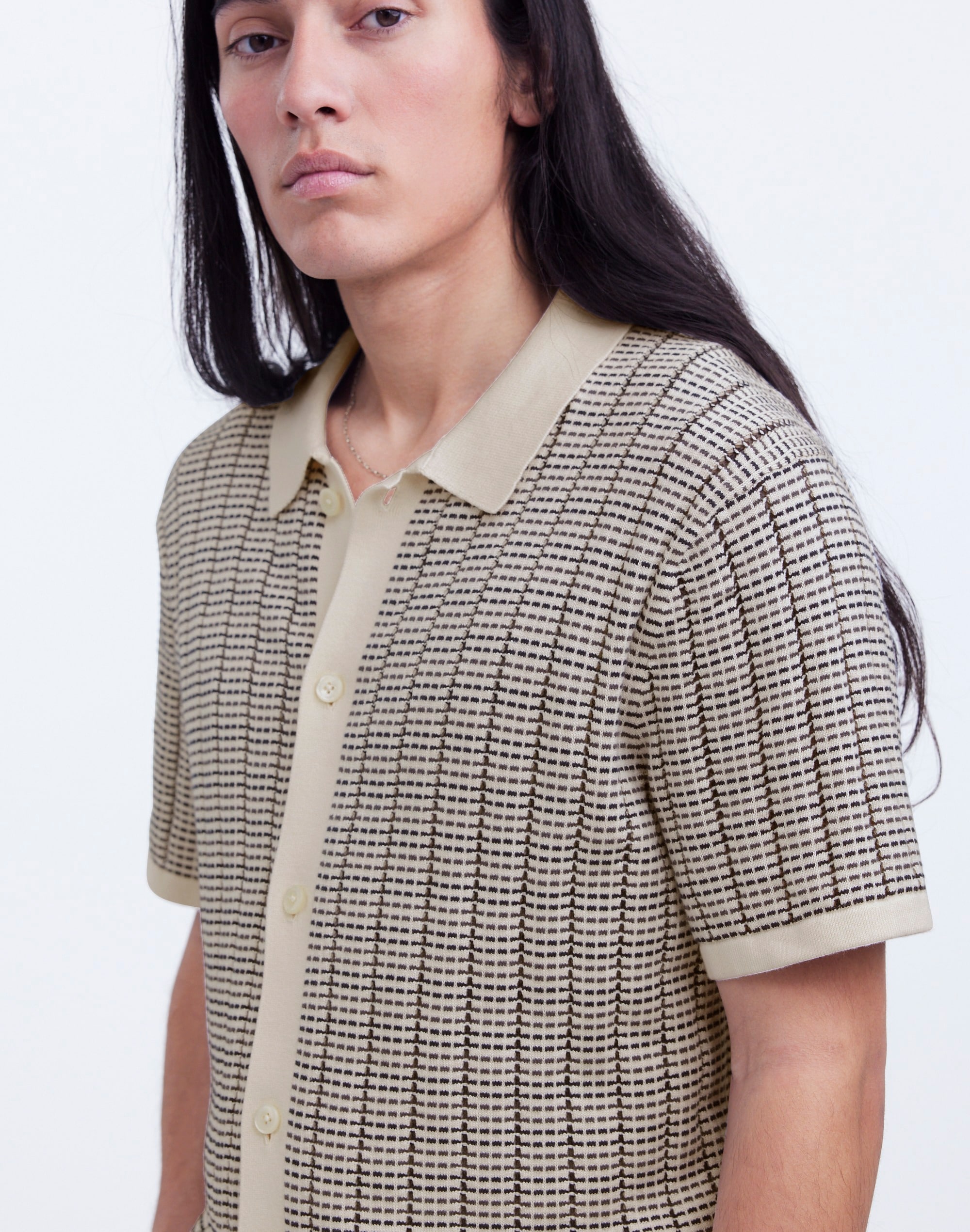 Button-Up Sweater Polo