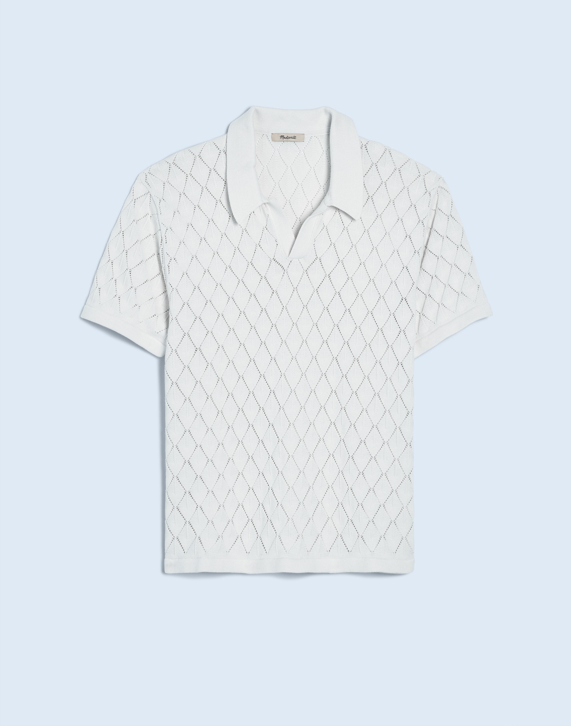 Johnny-Collar Sweater Polo Shirt Diamond Stitch | Madewell