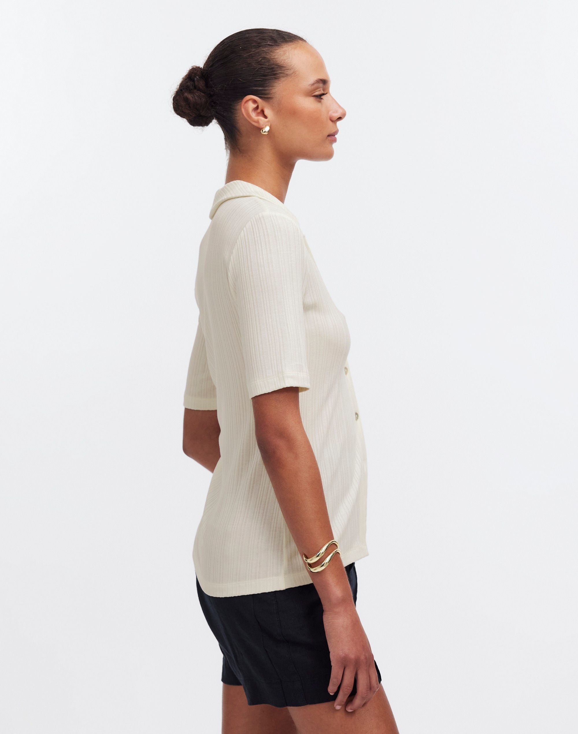 Cutaway Hem Polo Top