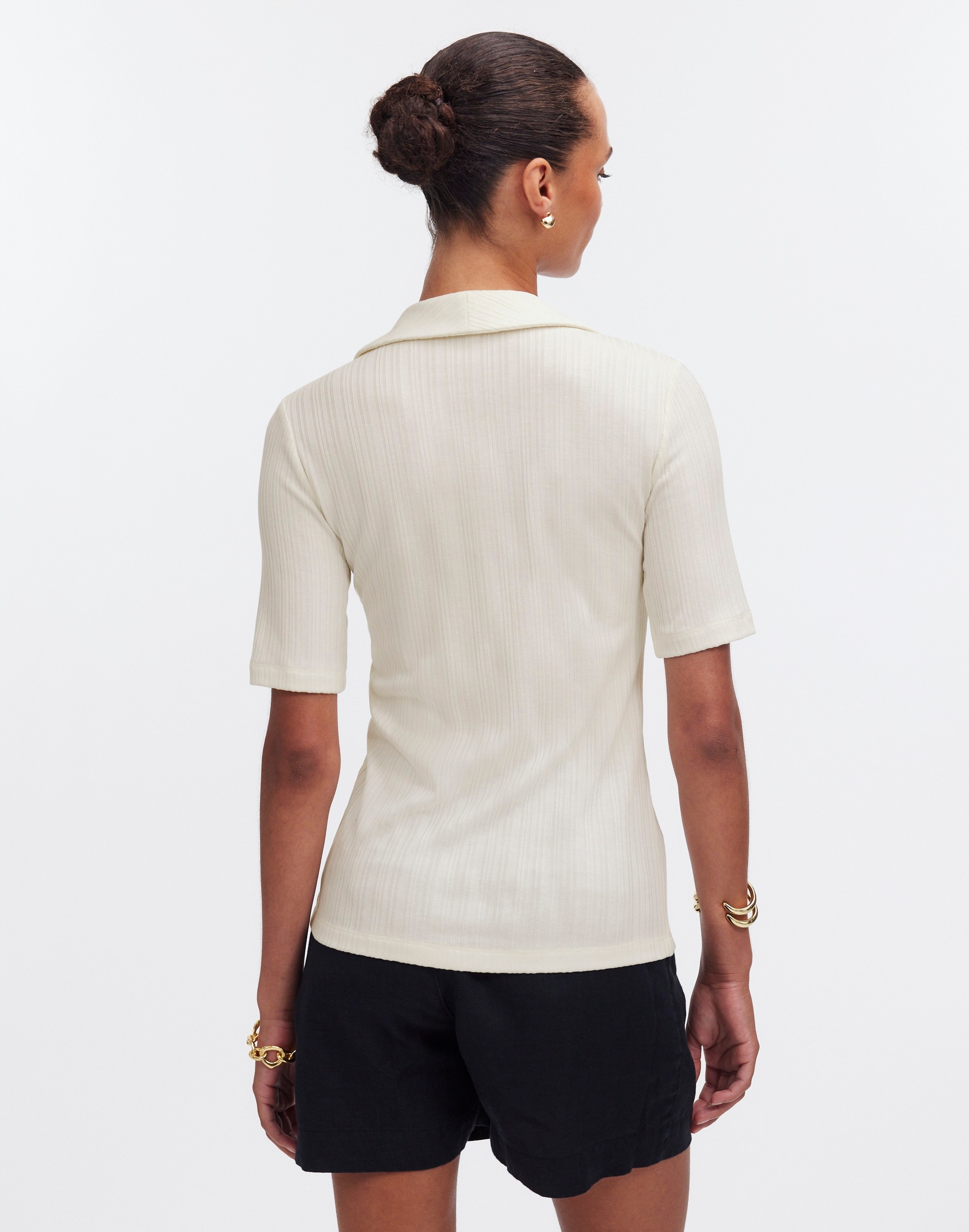 Cutaway Hem Polo Top