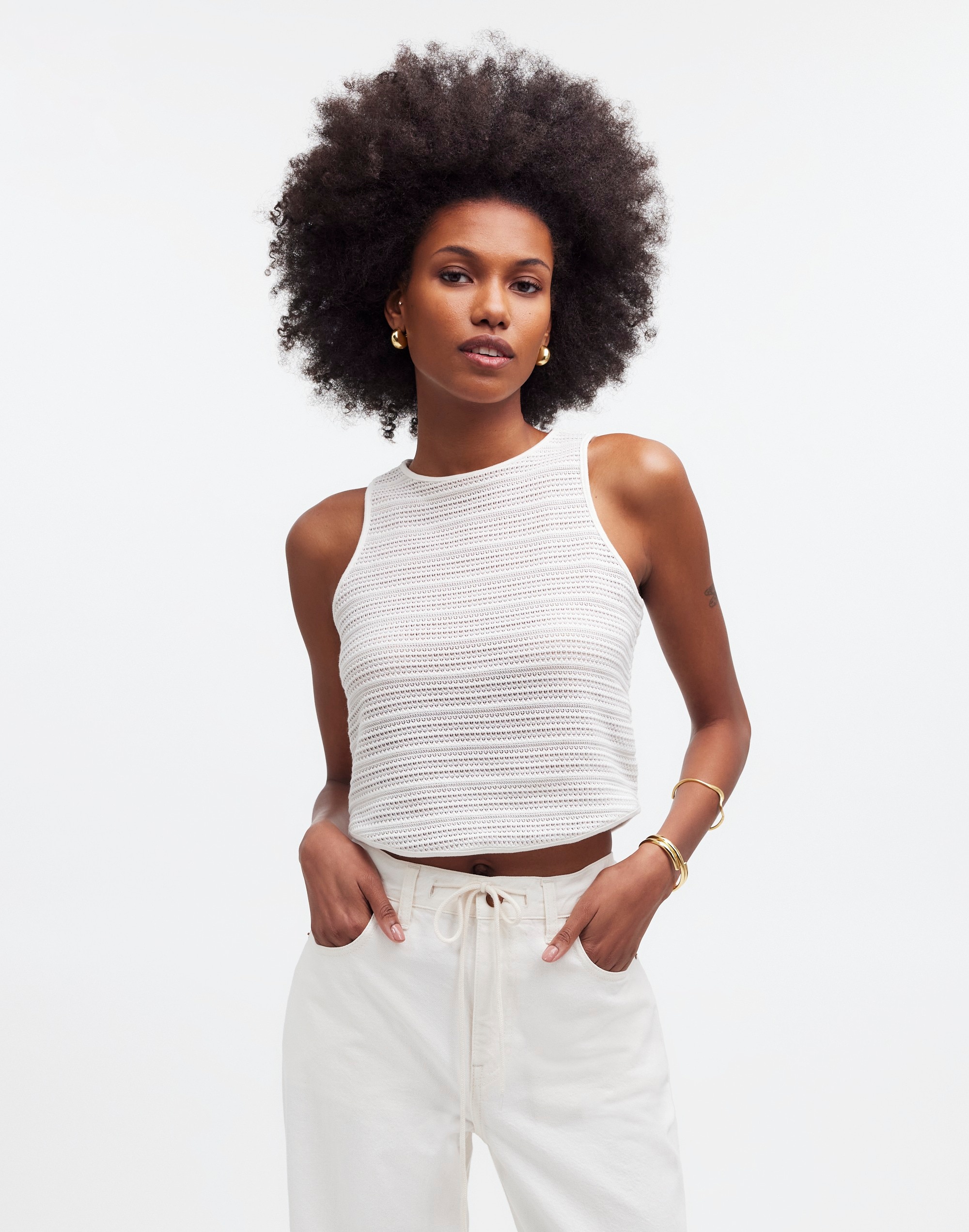 Crochet-Knit Cutaway Tank | Madewell