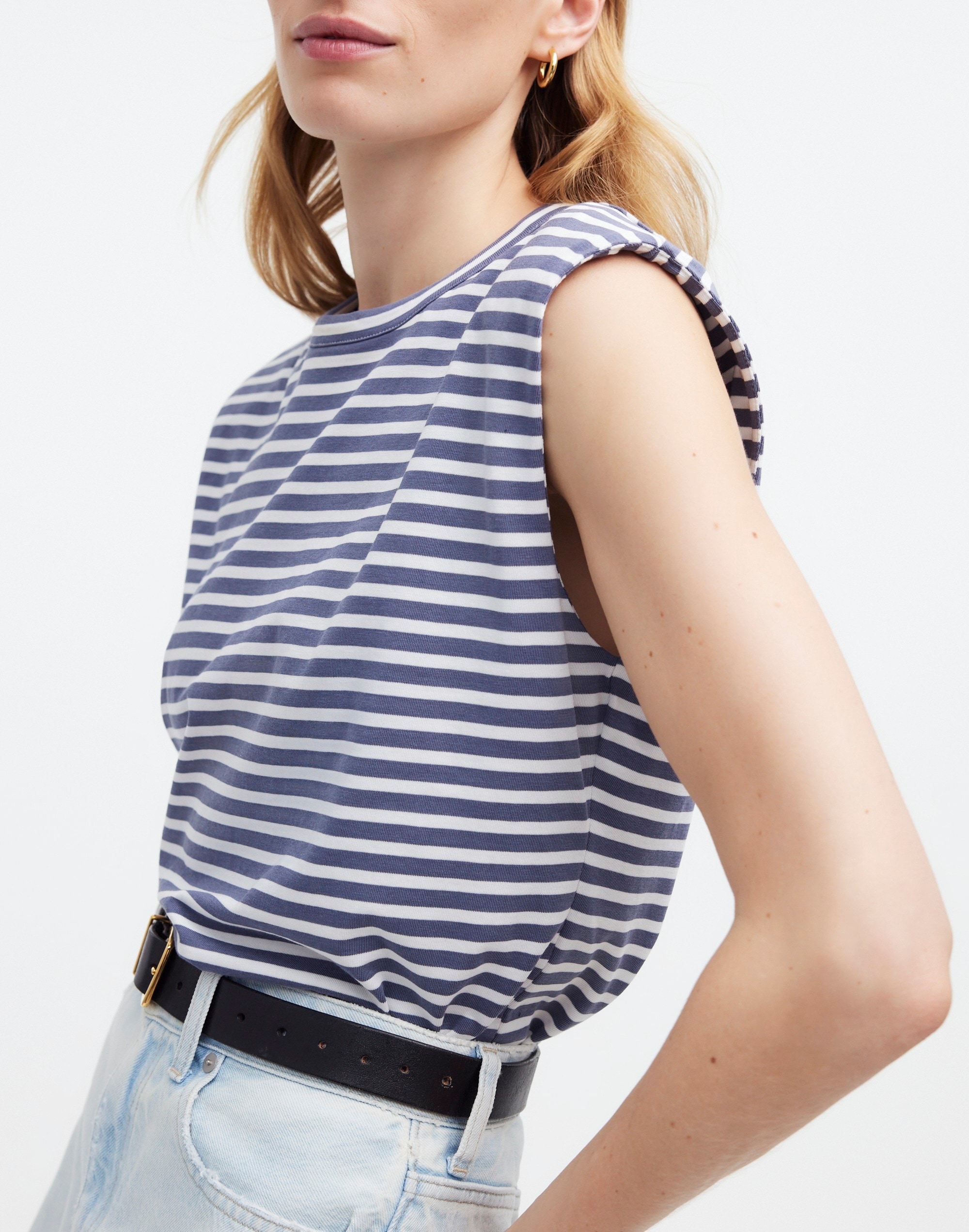 Structured Muscle Tee Stripe