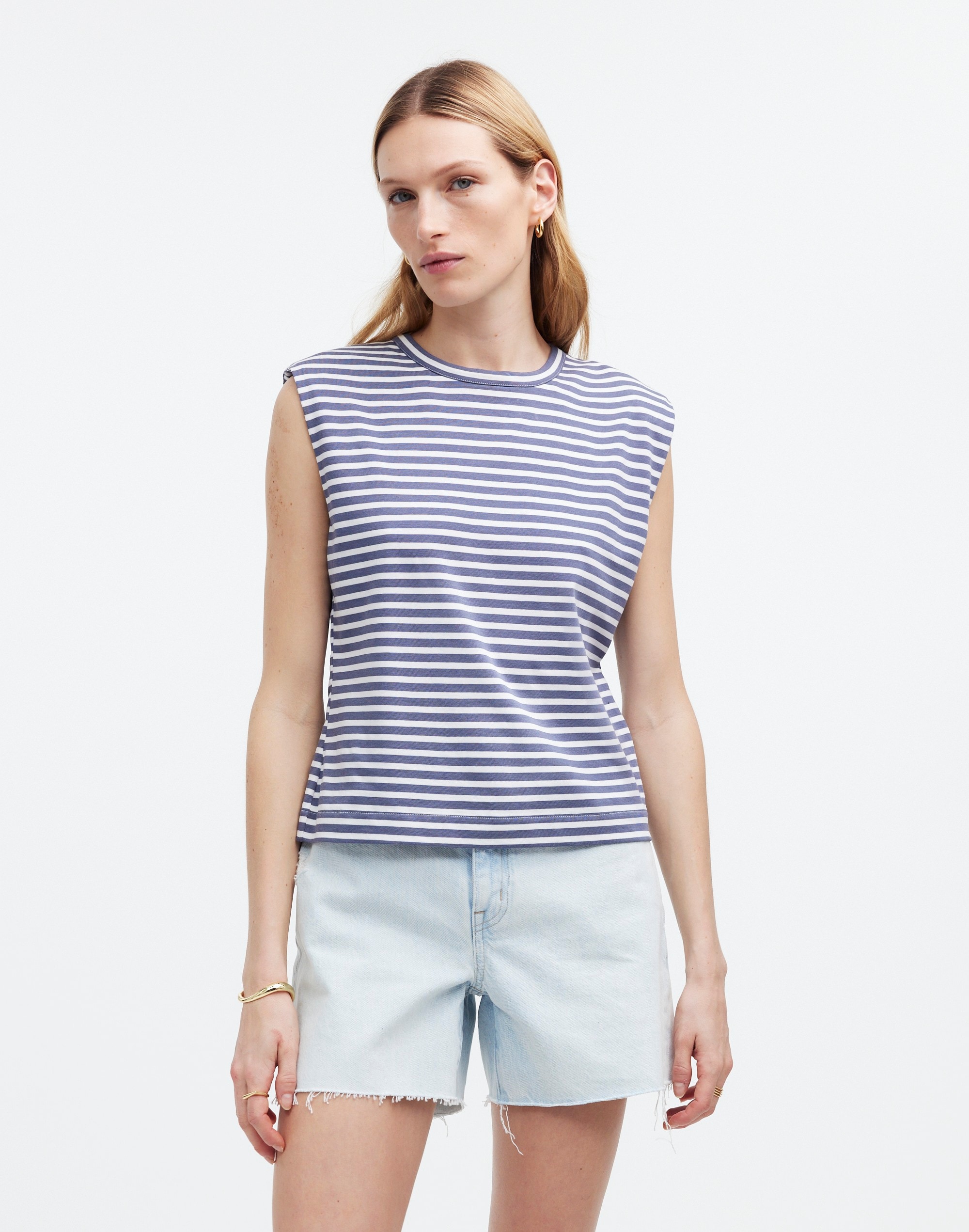 Structured Muscle Tee Stripe