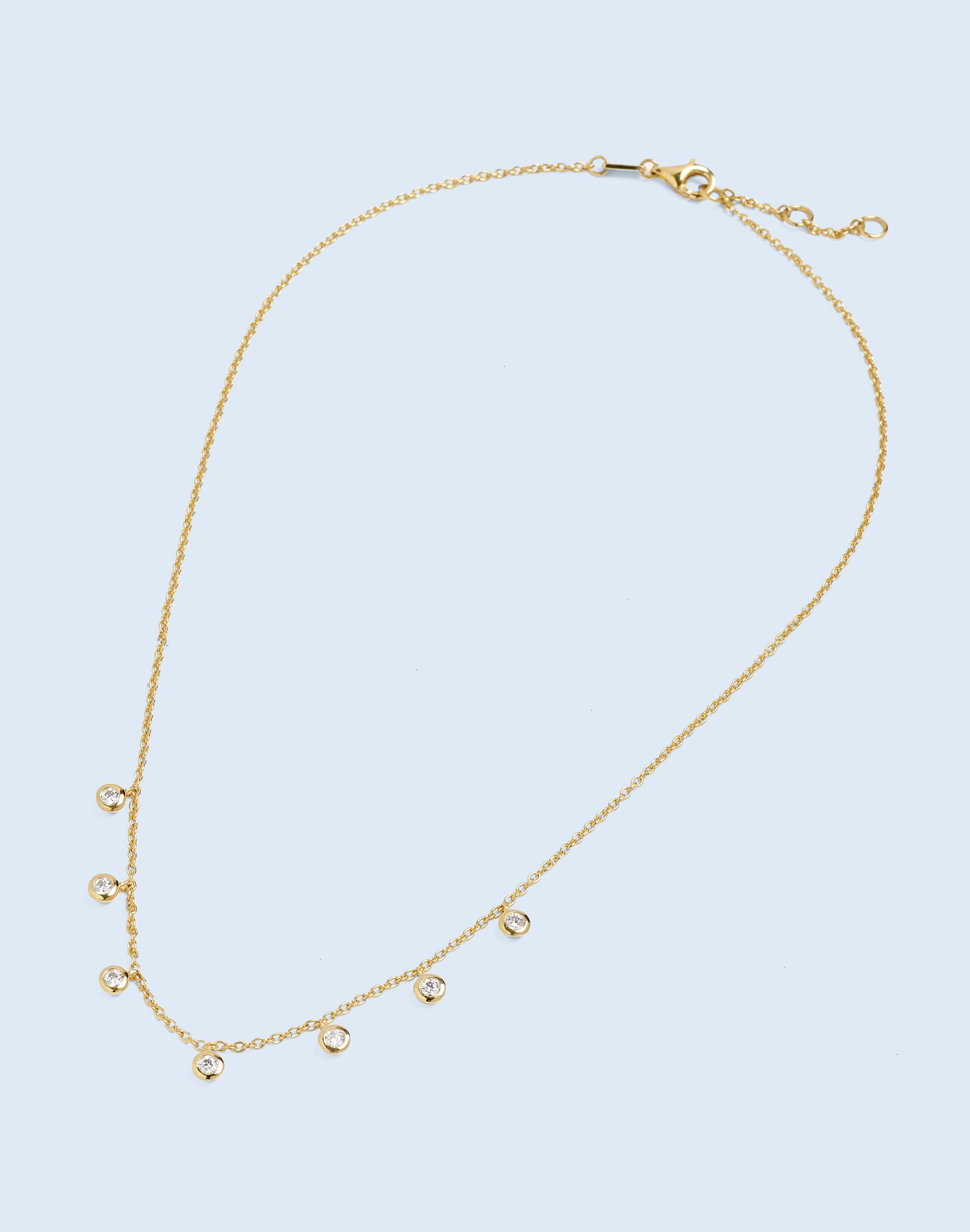 Demi-Fine Bezel Set Station Necklace