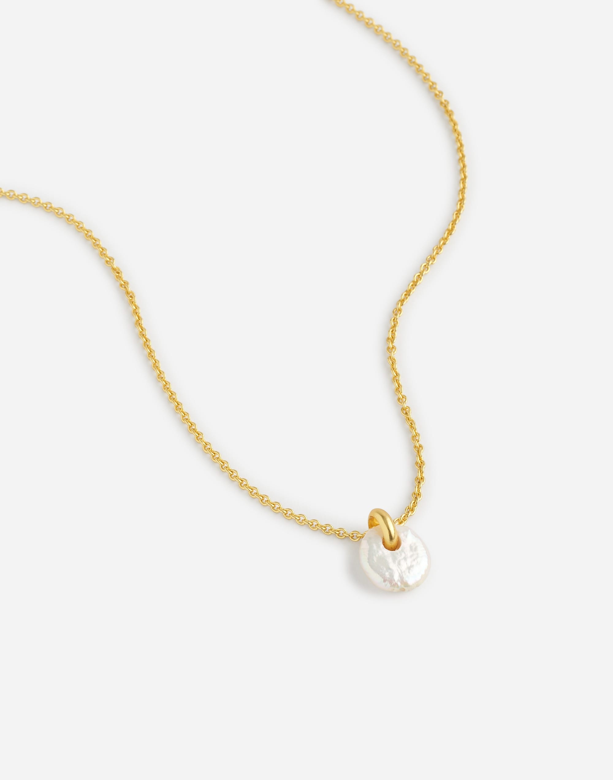 Freshwater Pearl Coin Pendant Necklace