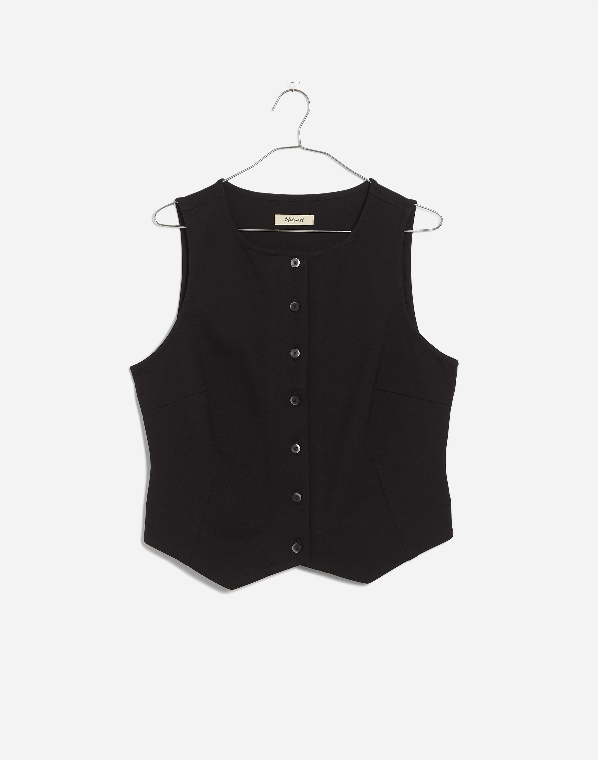 Cutaway Button-Front Vest in Ponte | Madewell