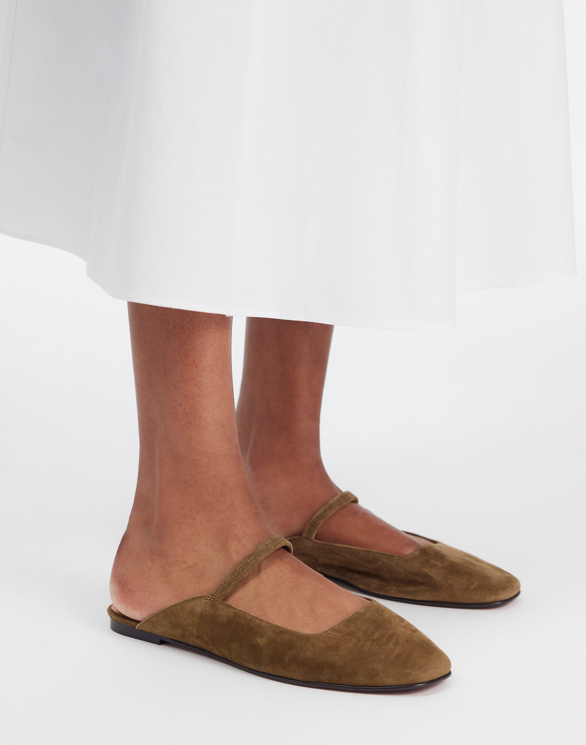 The Greta Ballet Flat Mule Suede