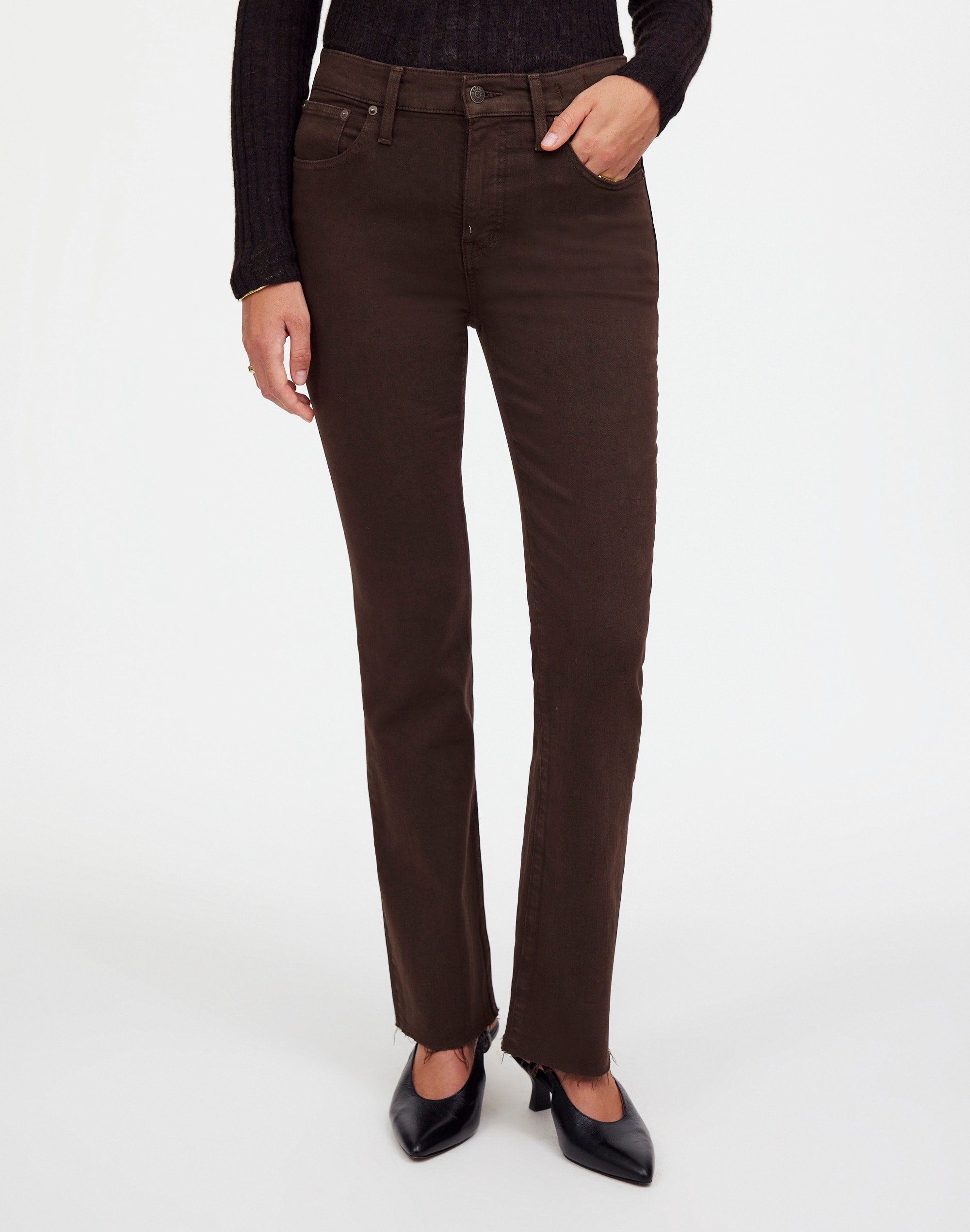 Kick Out Crop Jeans Driftwood Brown: Raw-Hem Edition | Madewell