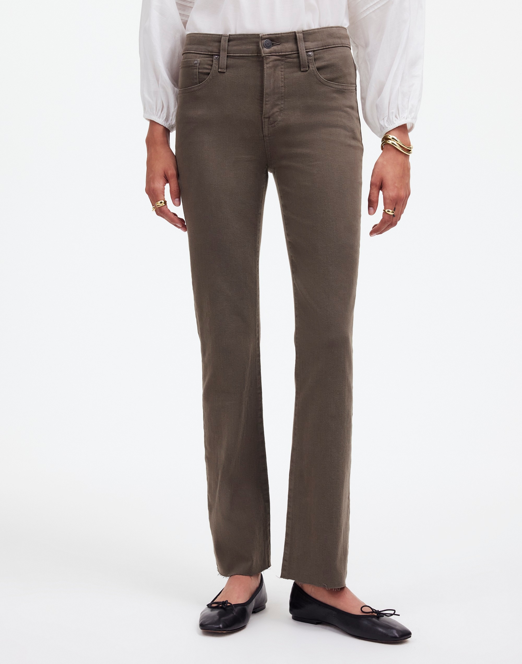 Tall Kick Out Crop Jeans Driftwood Brown: Raw-Hem Edition | Madewell