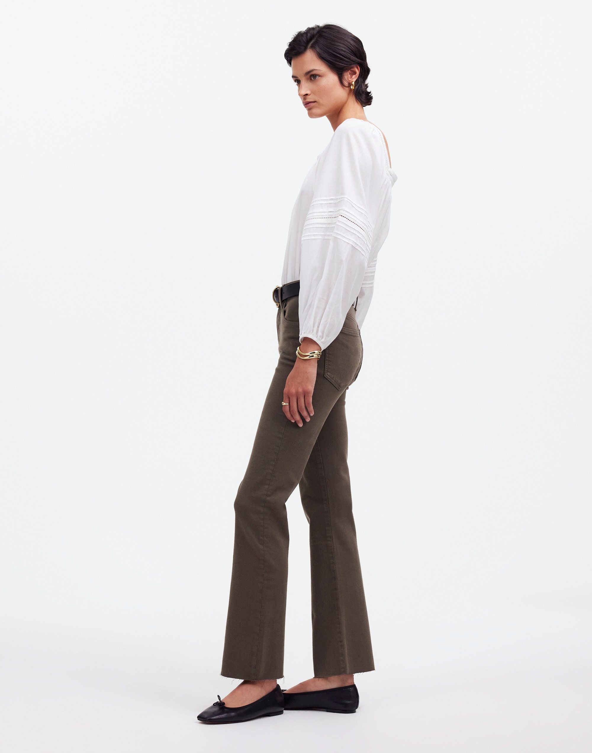 Tall Kick Out Crop Jeans Driftwood Brown: Raw-Hem Edition | Madewell