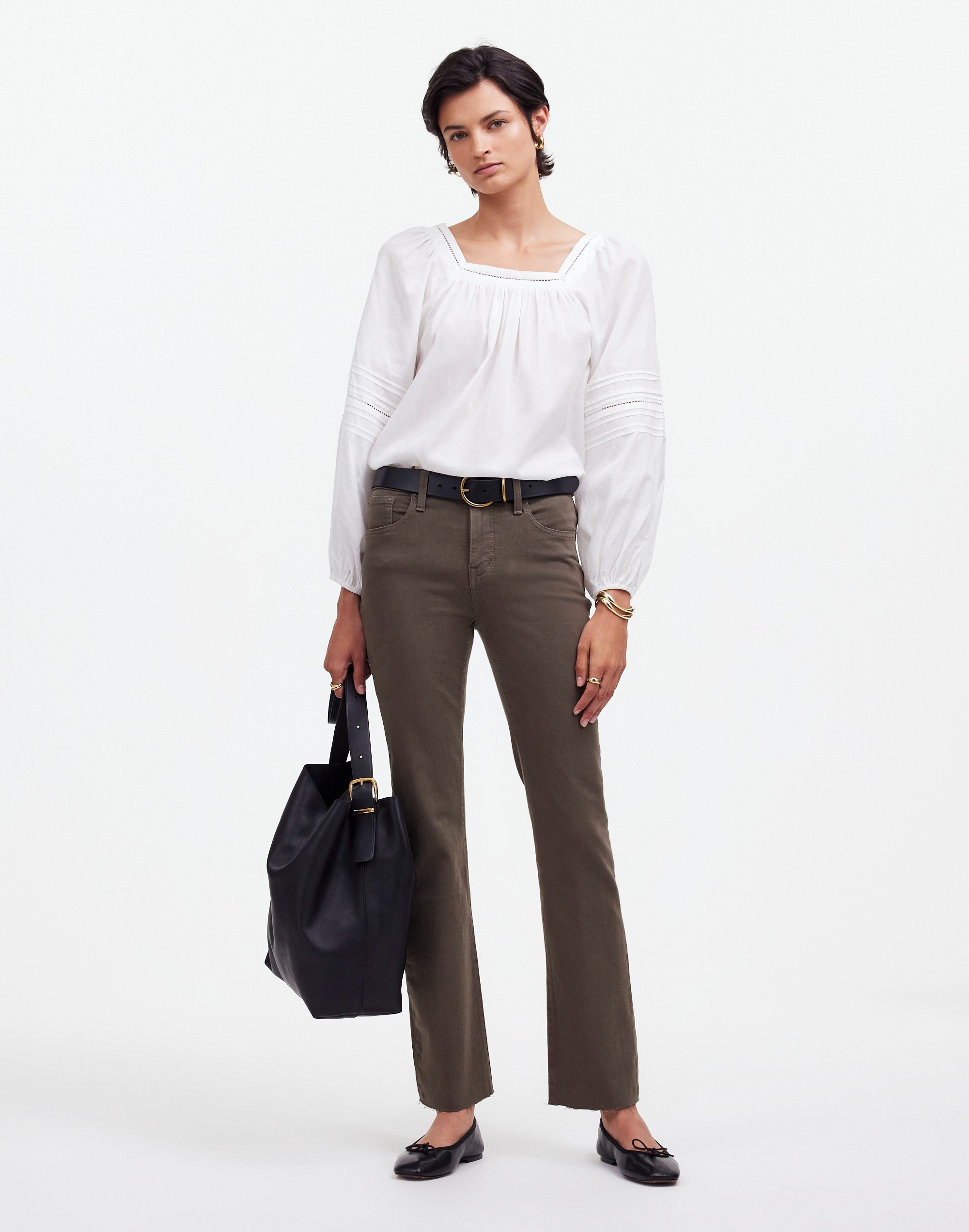 Tall Kick Out Crop Jeans Driftwood Brown: Raw-Hem Edition | Madewell