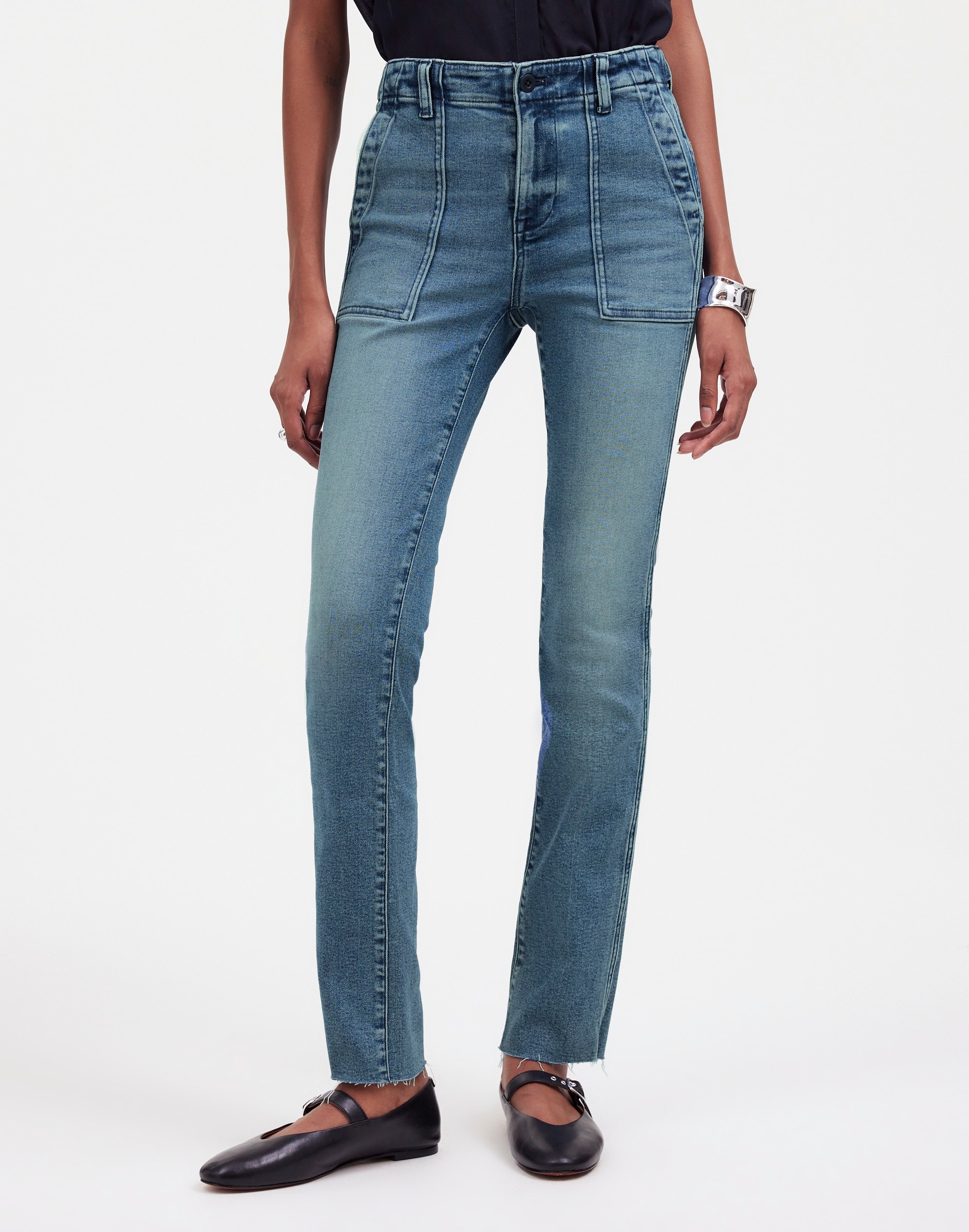 Mid-Rise Stovepipe Jeans Shealy Wash: Raw-Hem Edition | Madewell