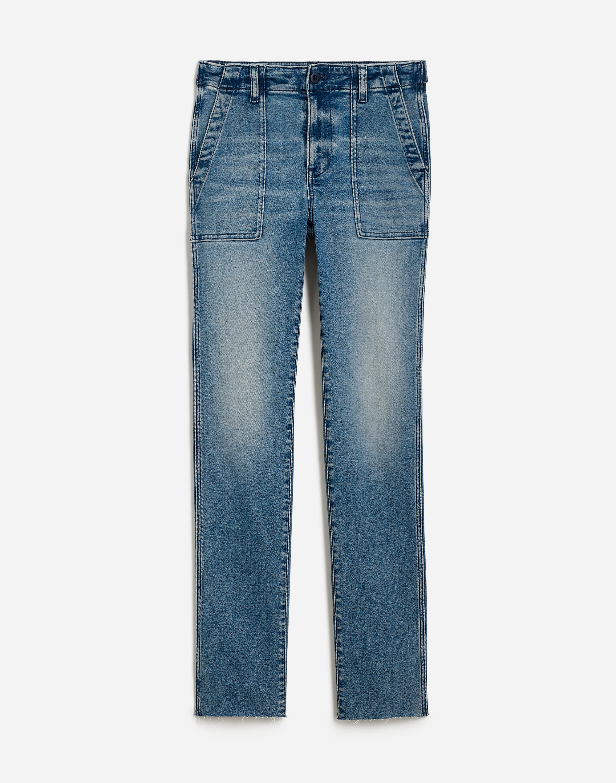 Mid-Rise Stovepipe Jeans Shealy Wash: Raw-Hem Edition | Madewell