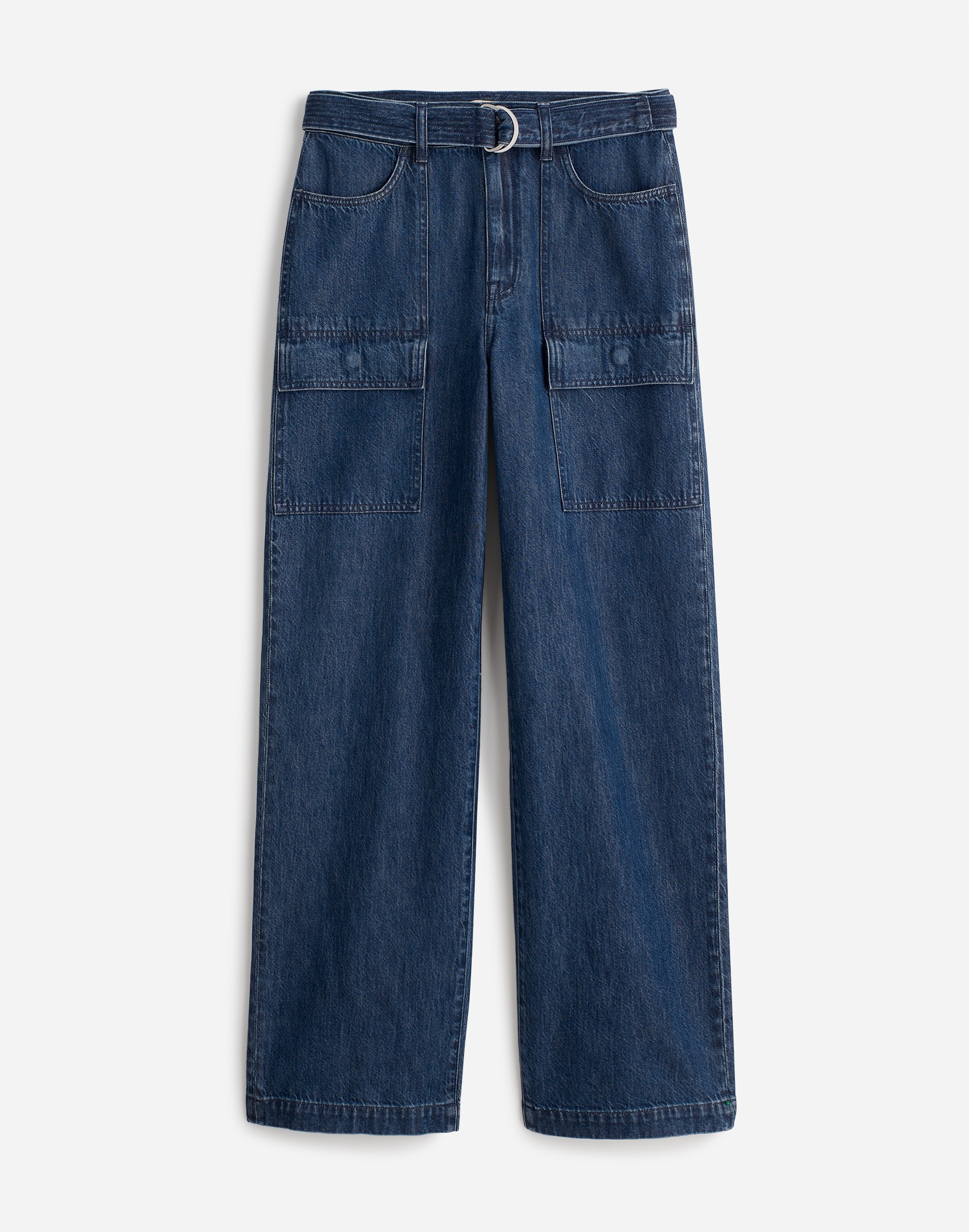 Belted Wide-Leg Cargo jeans Marlberry Wash: Airy Denim Edition | Madewell