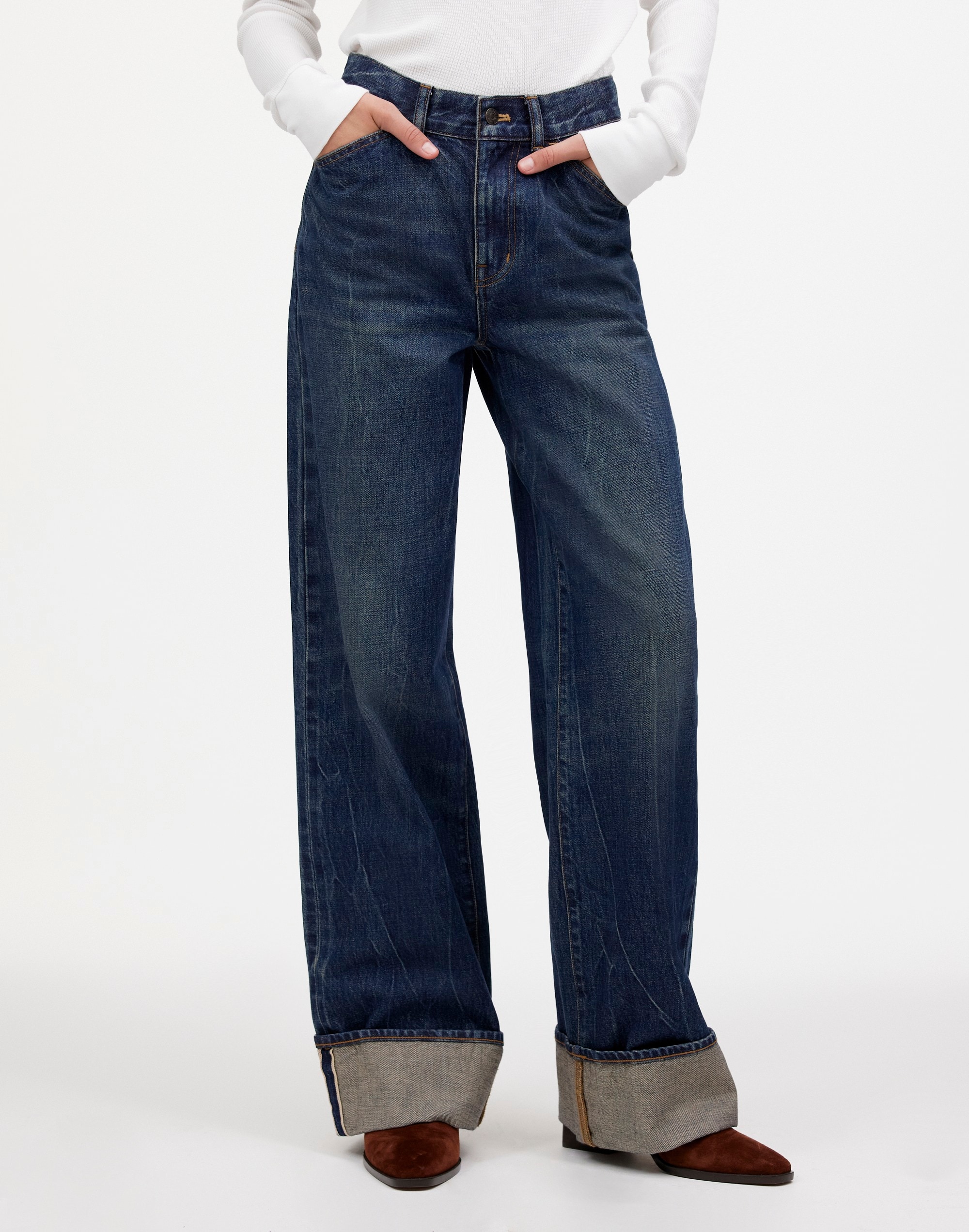 Madewell x Kaihara Denim Superwide-Leg Jeans Karney Wash |