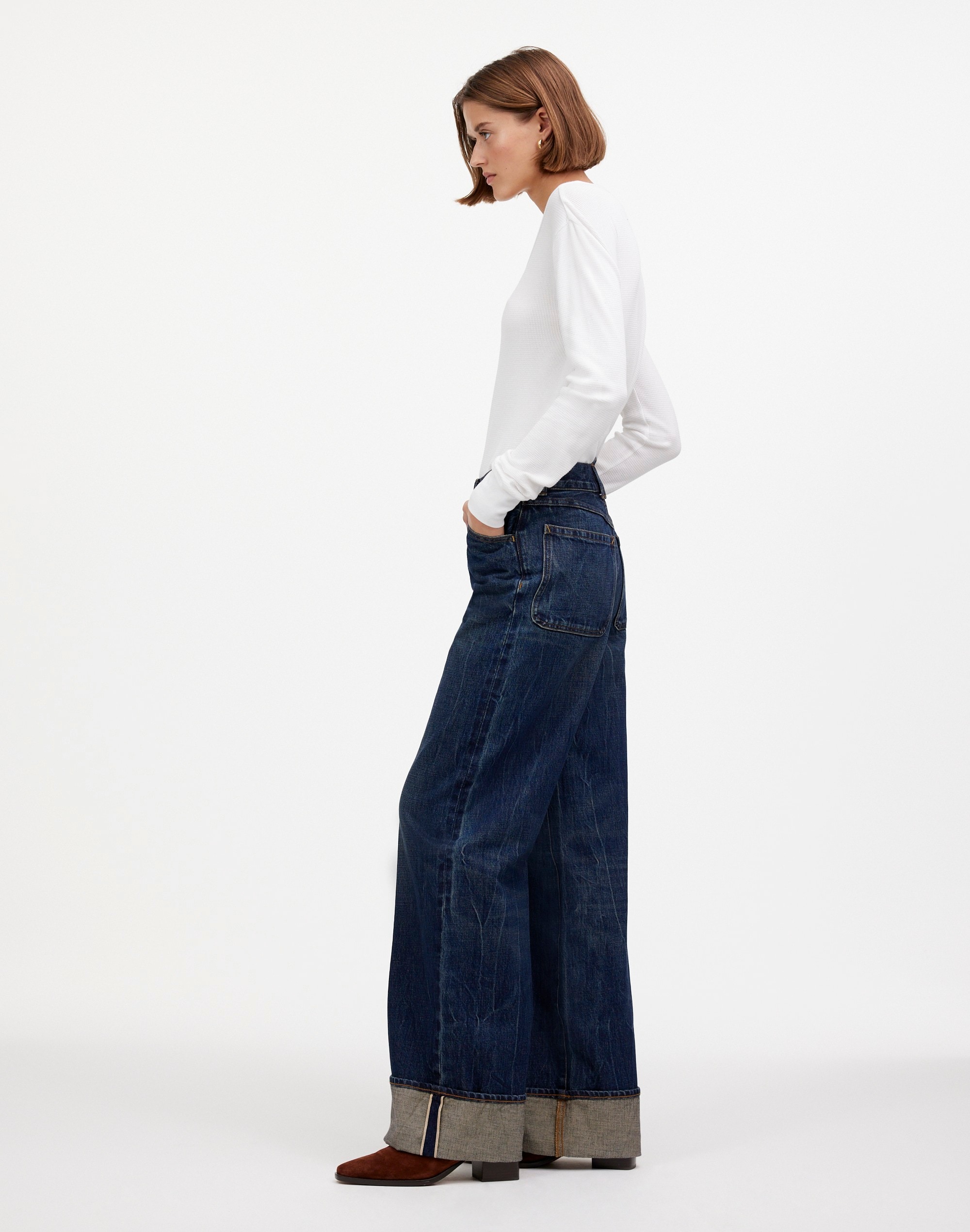 Madewell x Kaihara Denim Superwide-Leg Jeans Karney Wash |