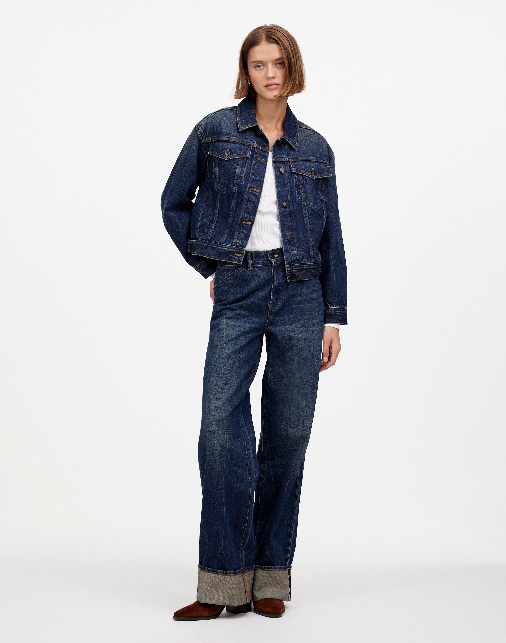 Madewell x Kaihara Denim Superwide-Leg Jeans Karney Wash |