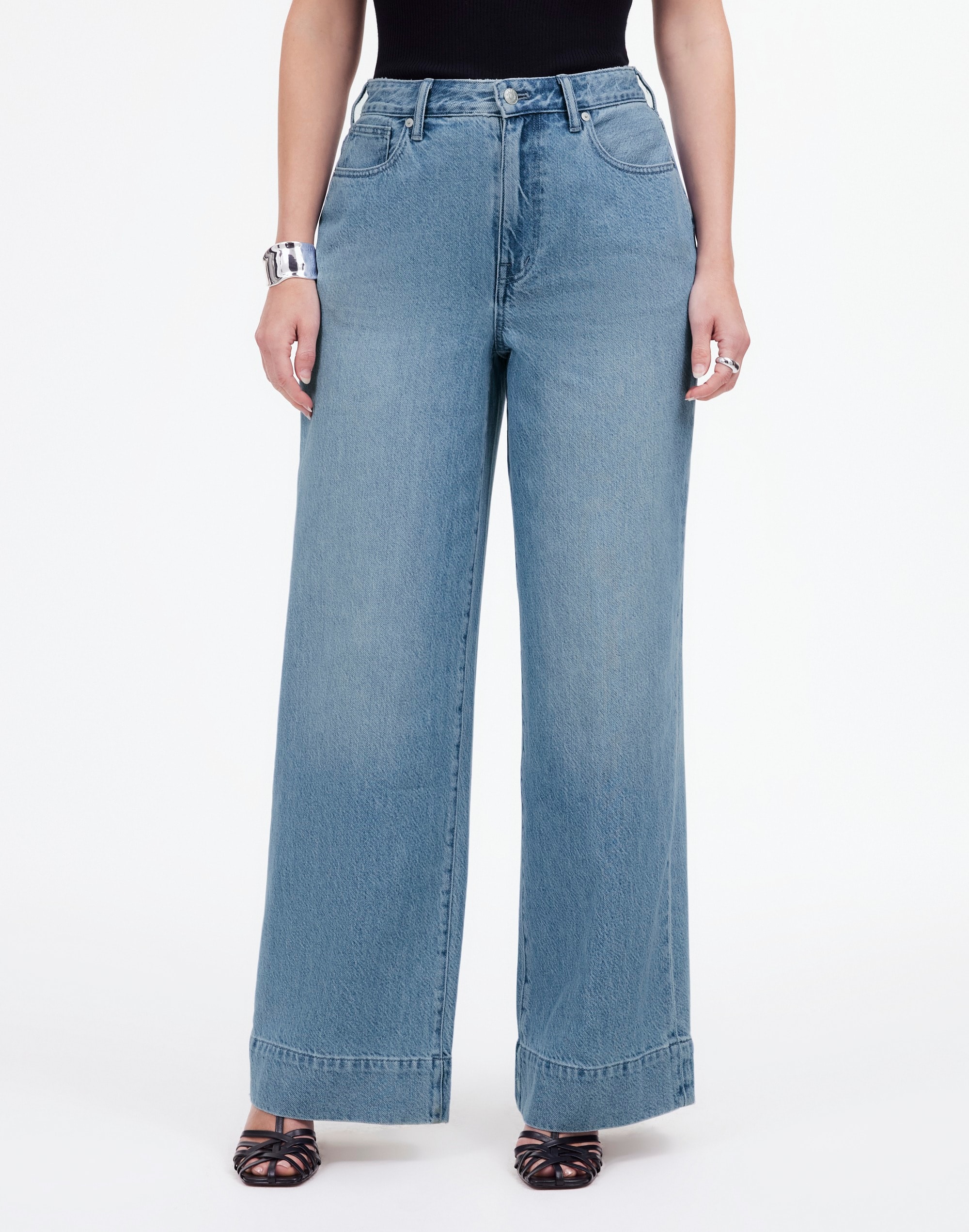 Curvy Superwide-Leg Jeans Lintz Wash | Madewell